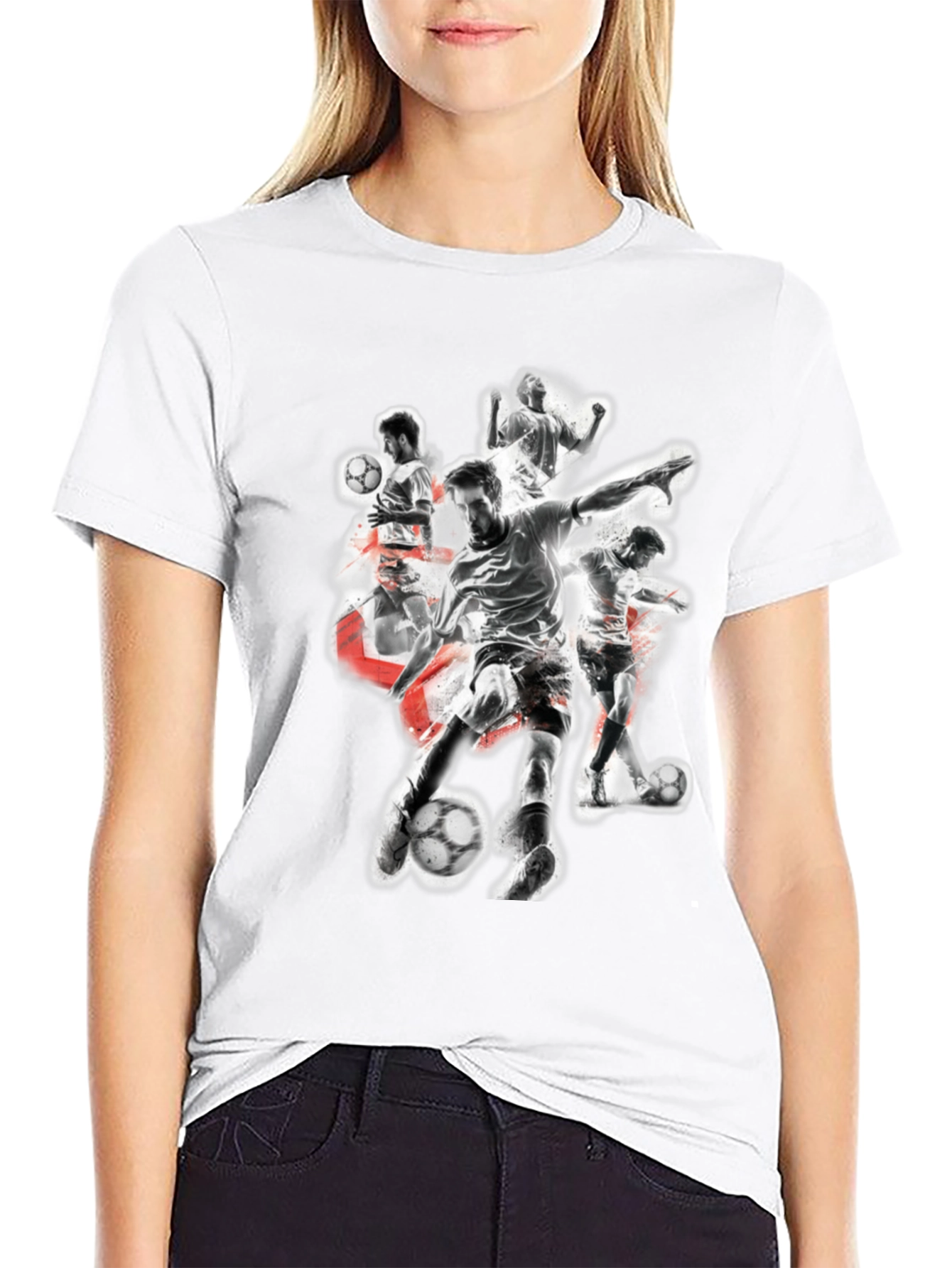 Soccer Player Graphic Black T-Shirt