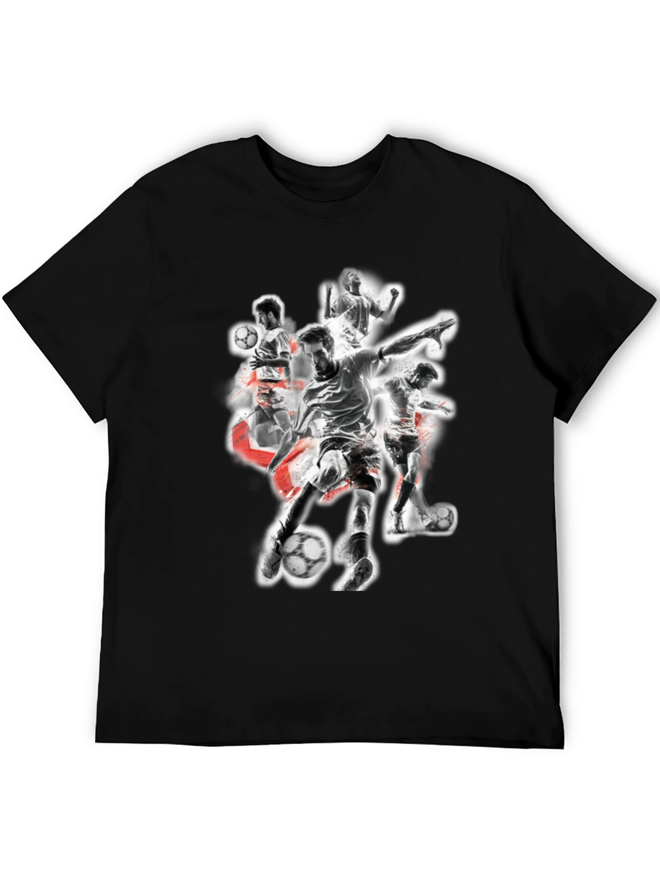 Soccer Player Graphic Black T-Shirt
