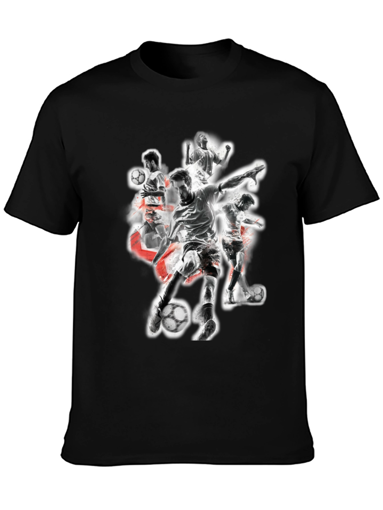 Soccer Player Graphic Black T-Shirt