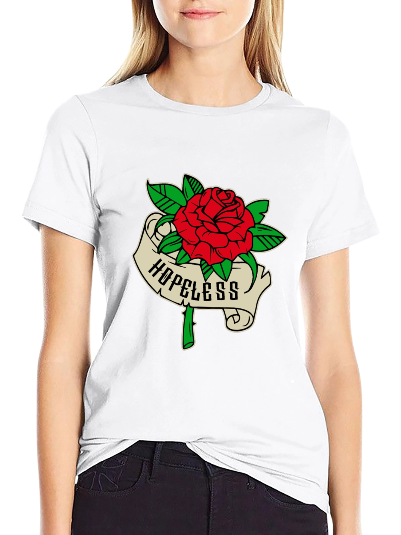 Hopeless Rose Graphic Tee - Black Casual Shirt