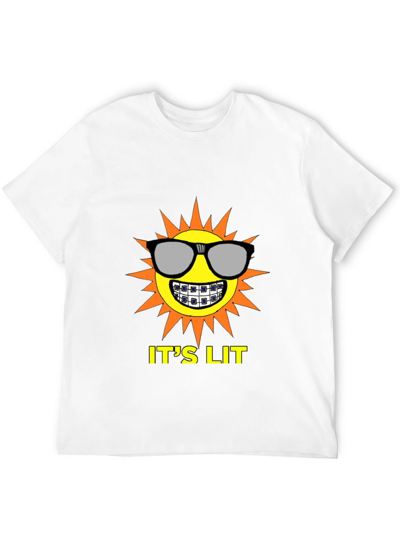 Its Lit Sun Graphic Tee - Black Cotton T-Shirt