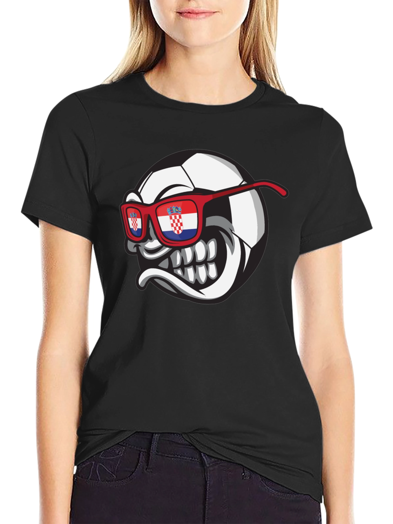 Croatian Soccer Fan T-Shirt - Mens Black Tee