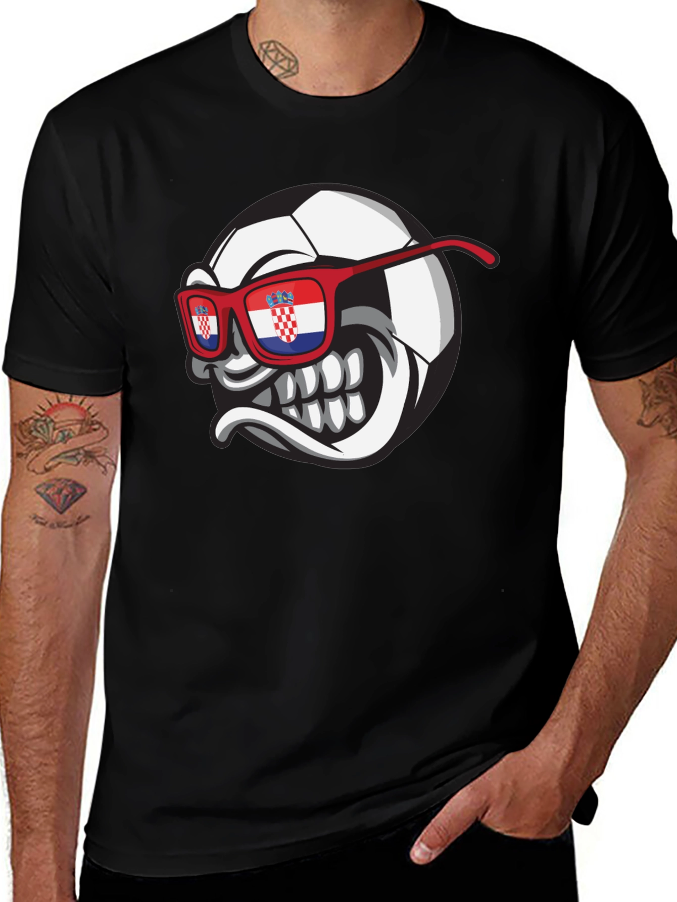Croatian Soccer Fan T-Shirt - Mens Black Tee