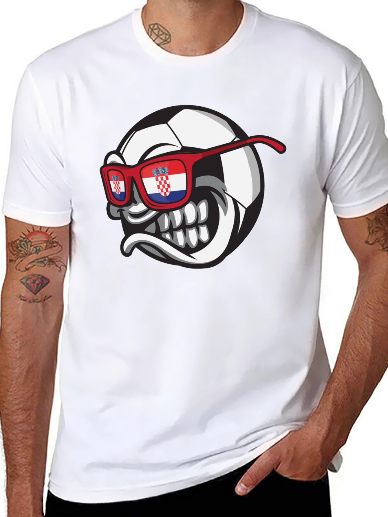 Croatian Soccer Fan T-Shirt - Mens Black Tee