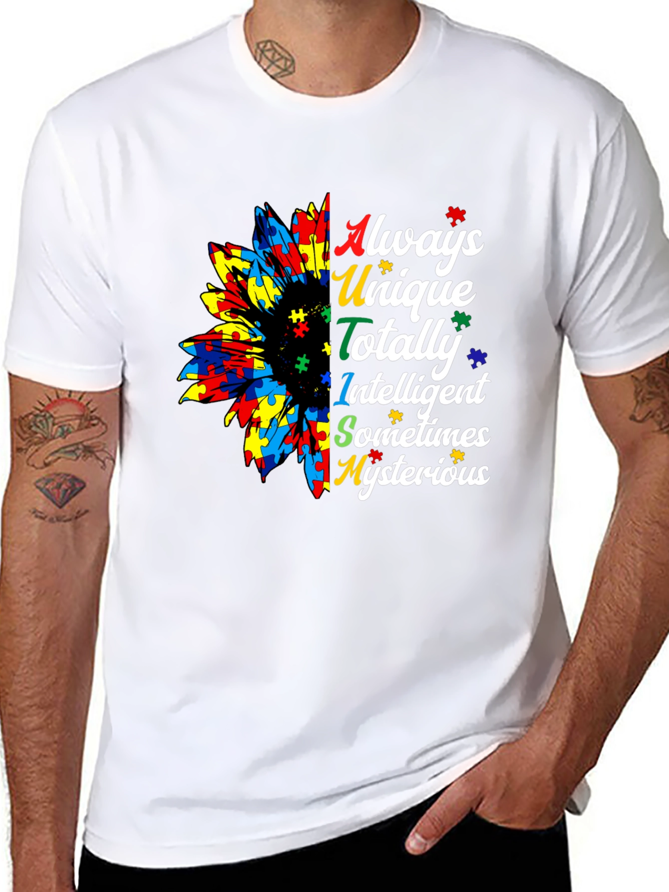 Autism Awareness Sunflower Graphic Tee