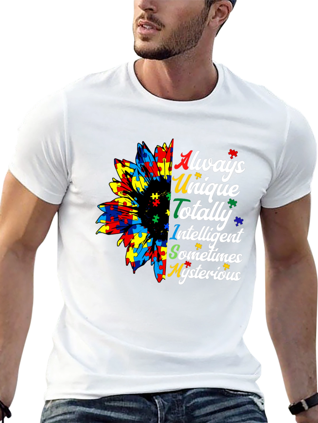 Autism Awareness Sunflower Graphic Tee
