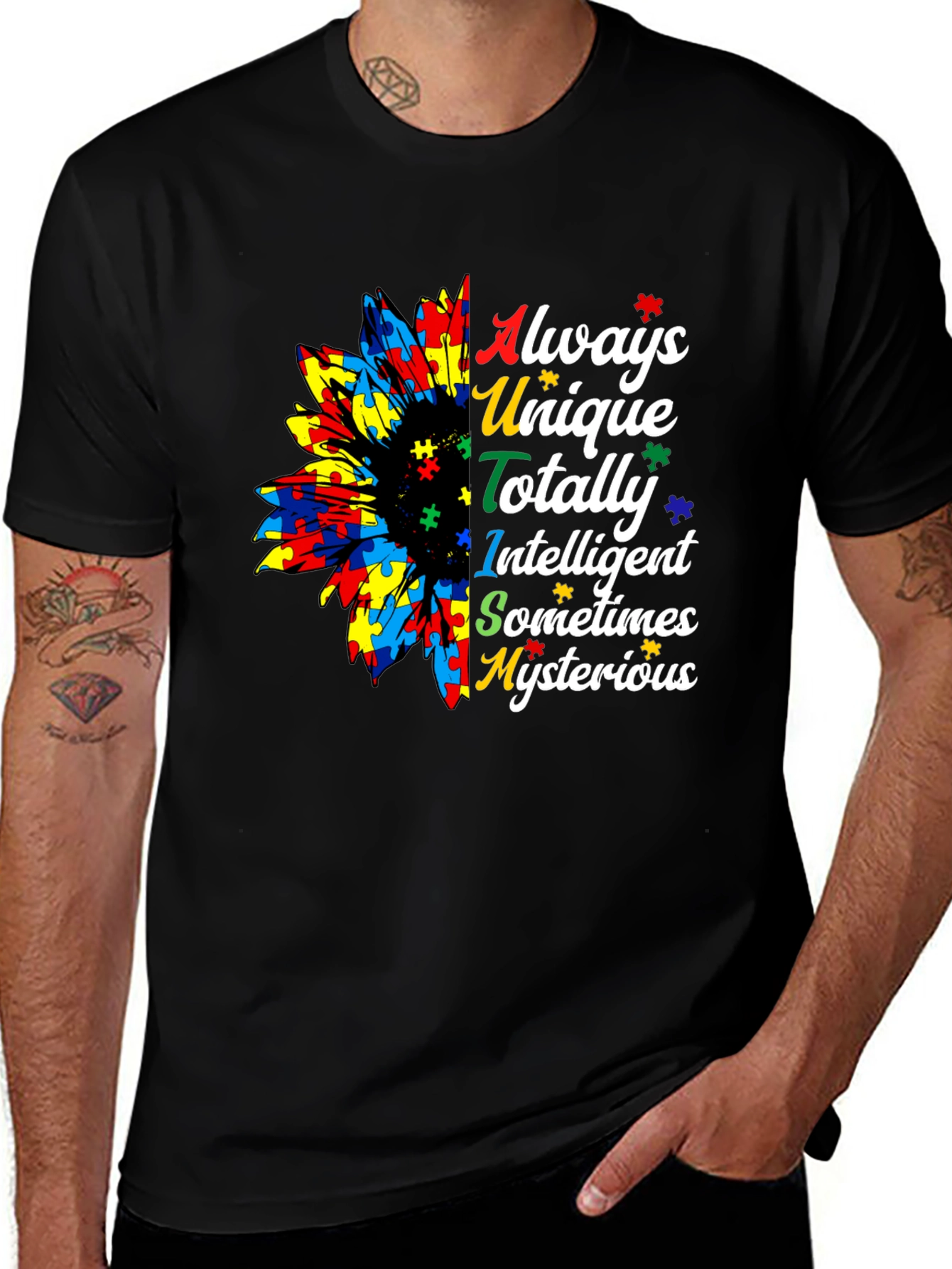 Autism Awareness Sunflower Graphic Tee