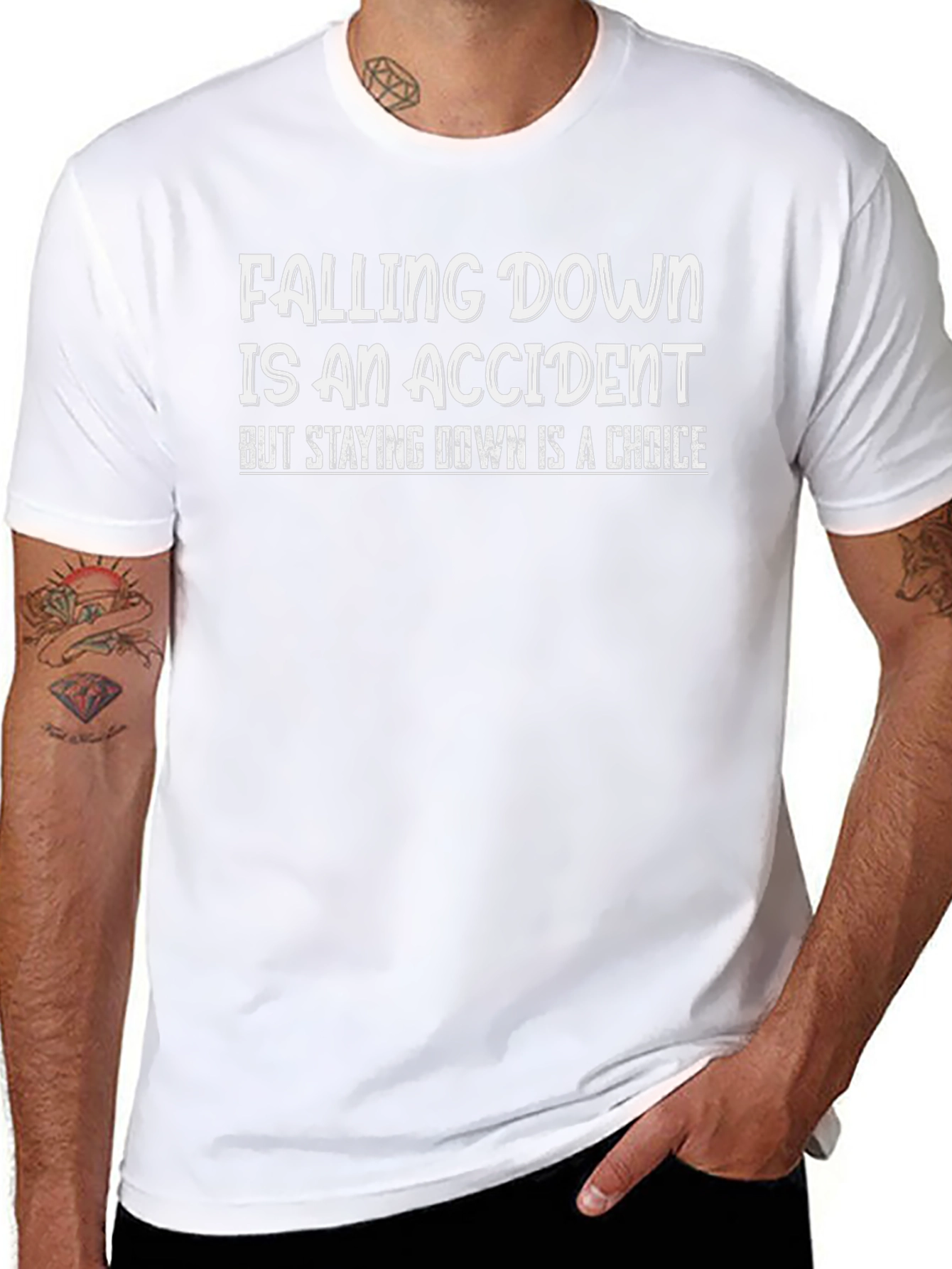 Inspirational Falling Down T-Shirt - Choose to Rise Again