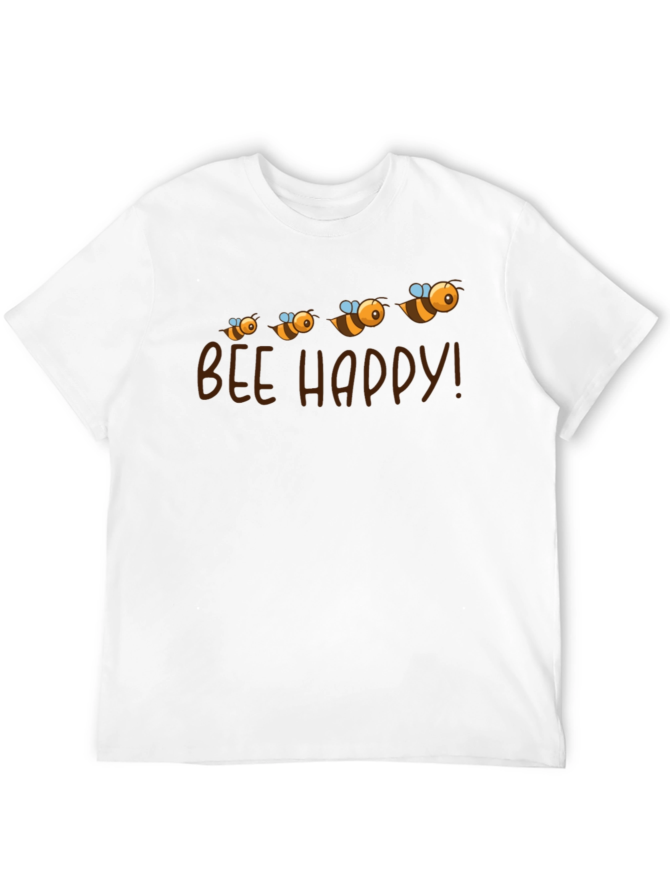 Bee Happy Graphic Tee - Black Cotton T-Shirt