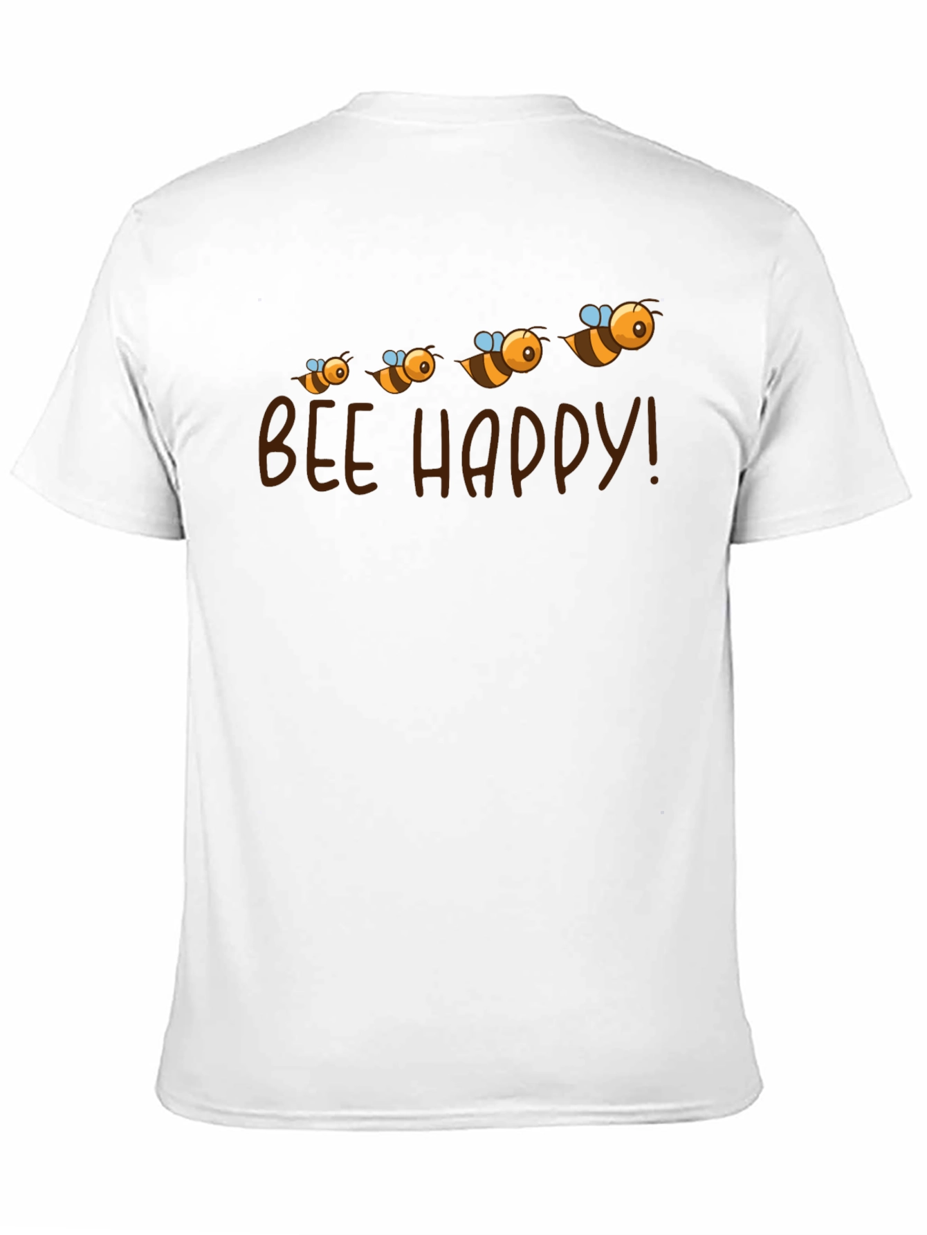 Bee Happy Graphic Tee - Black Cotton T-Shirt