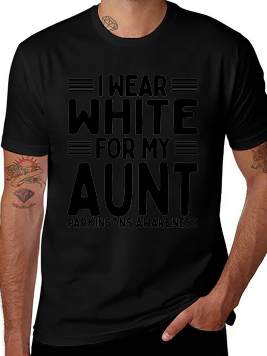 I Wear White For My Aunt Parkinsons Awareness T-Shirt