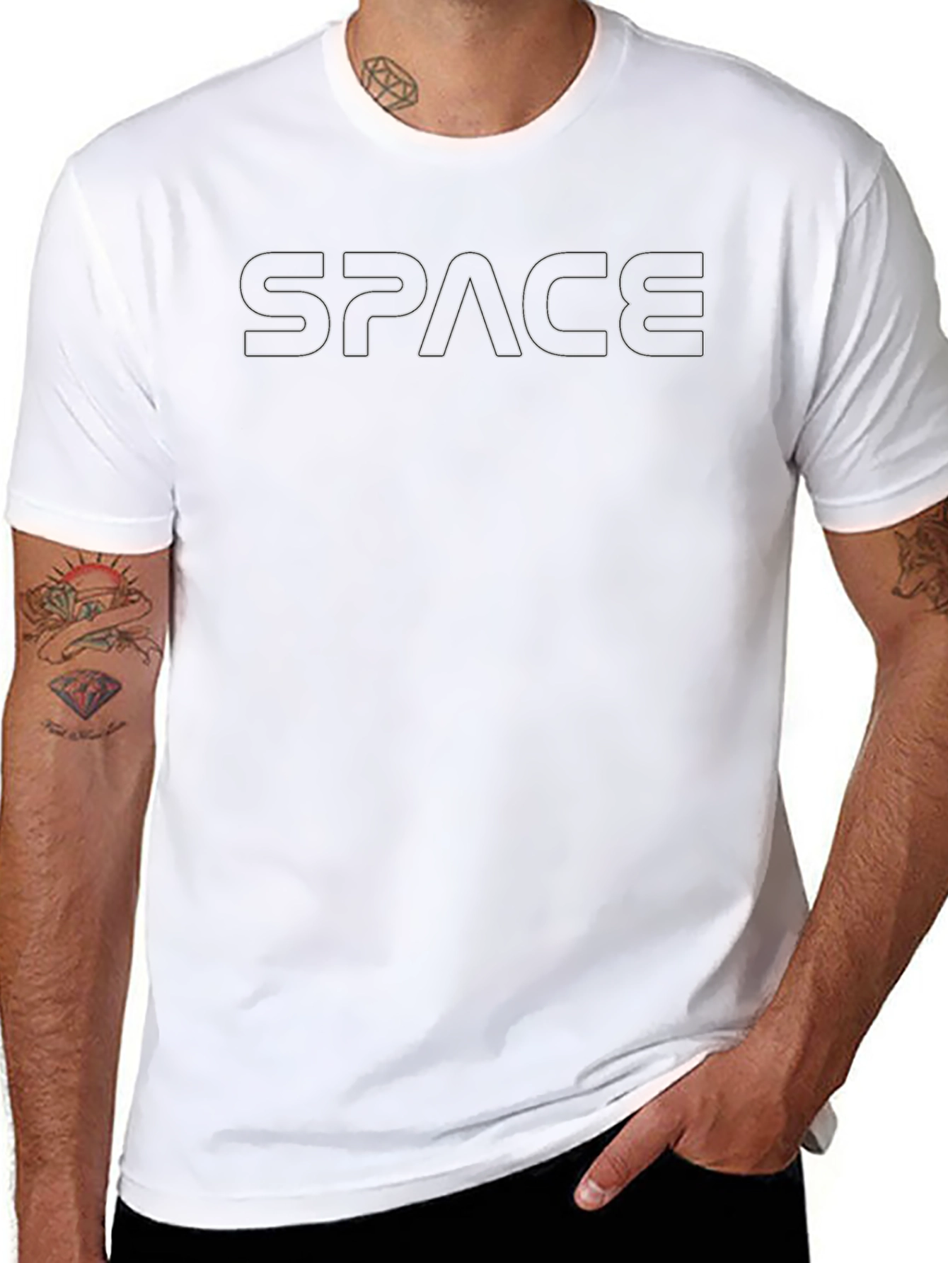 Space Graphic Tee - Casual Cotton Blend