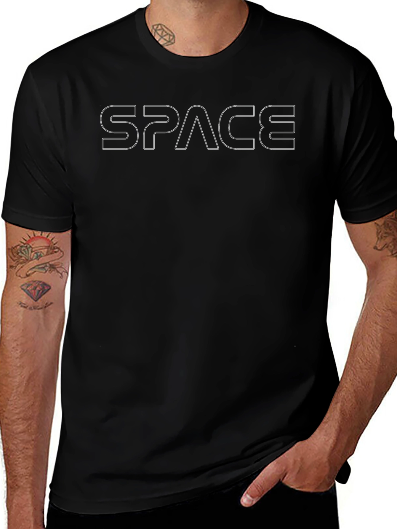 Space Graphic Tee - Casual Cotton Blend