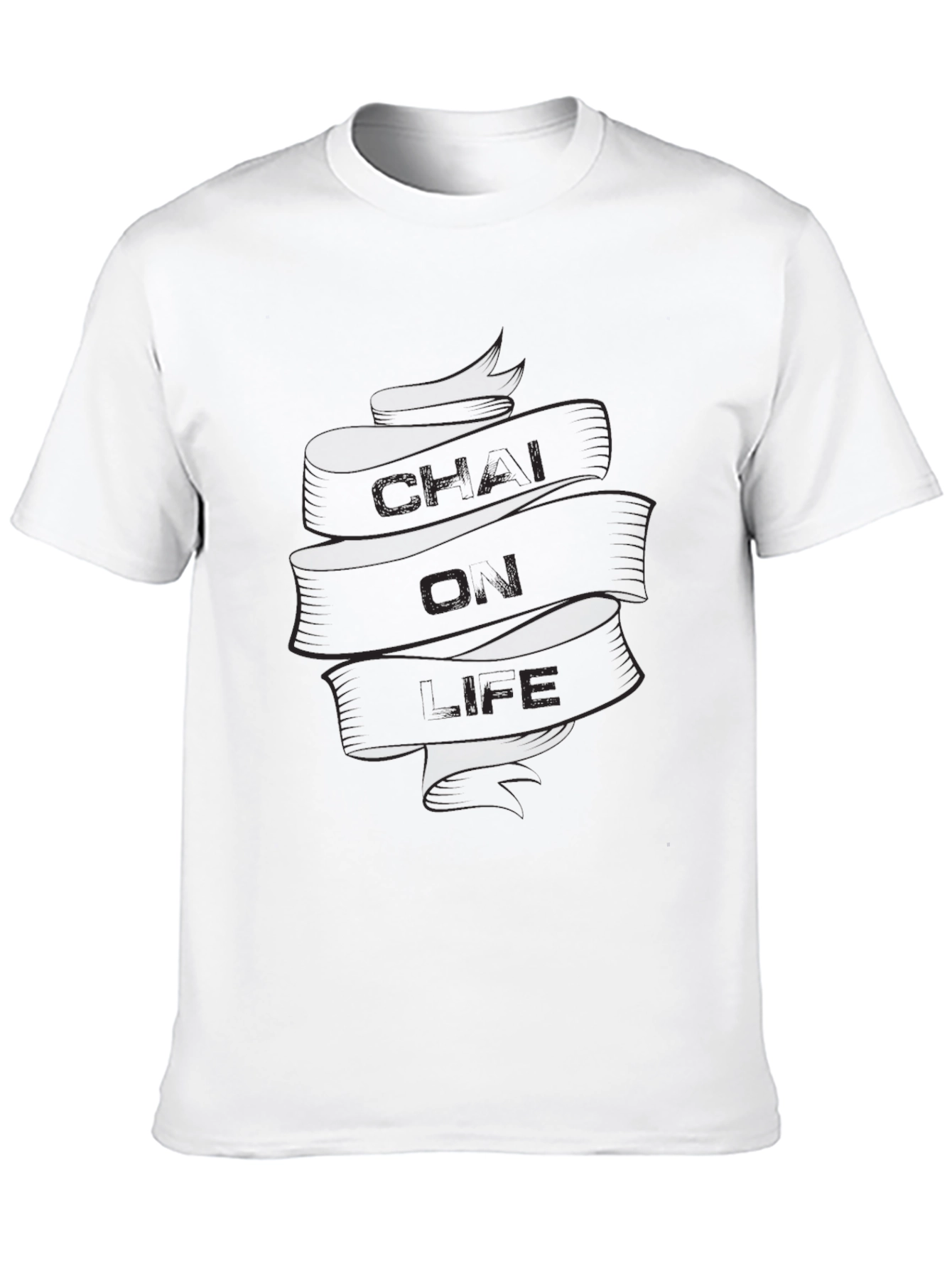 Chai Qi Life Mens Black Graphic T-Shirt
