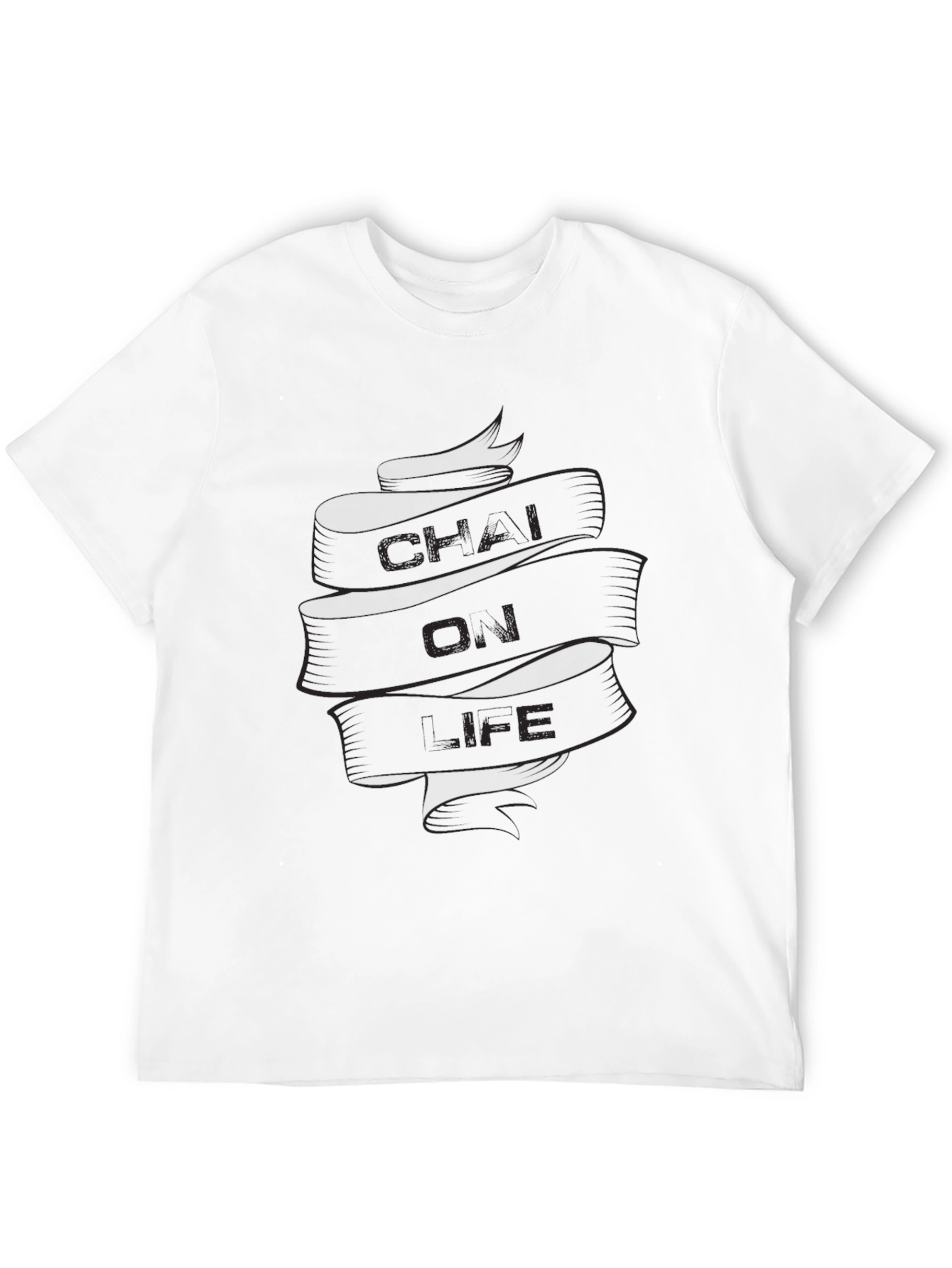Chai Qi Life Mens Black Graphic T-Shirt