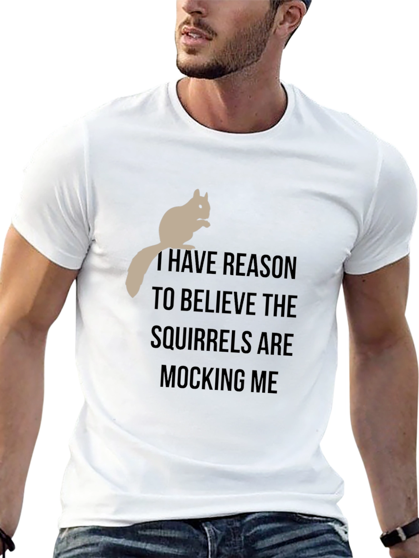 Squirrel Mocking Mens Graphic T-Shirt