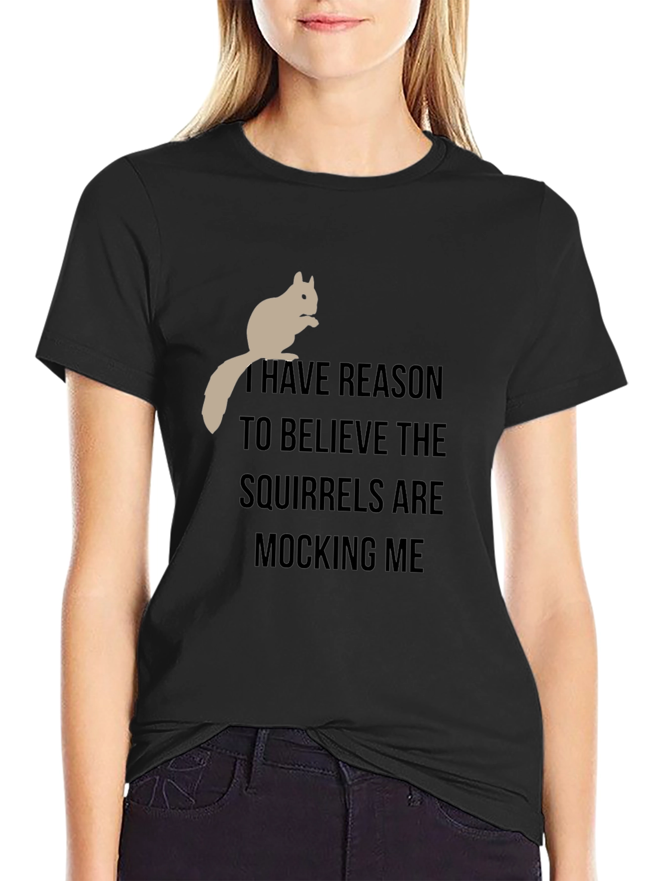 Squirrel Mocking Mens Graphic T-Shirt