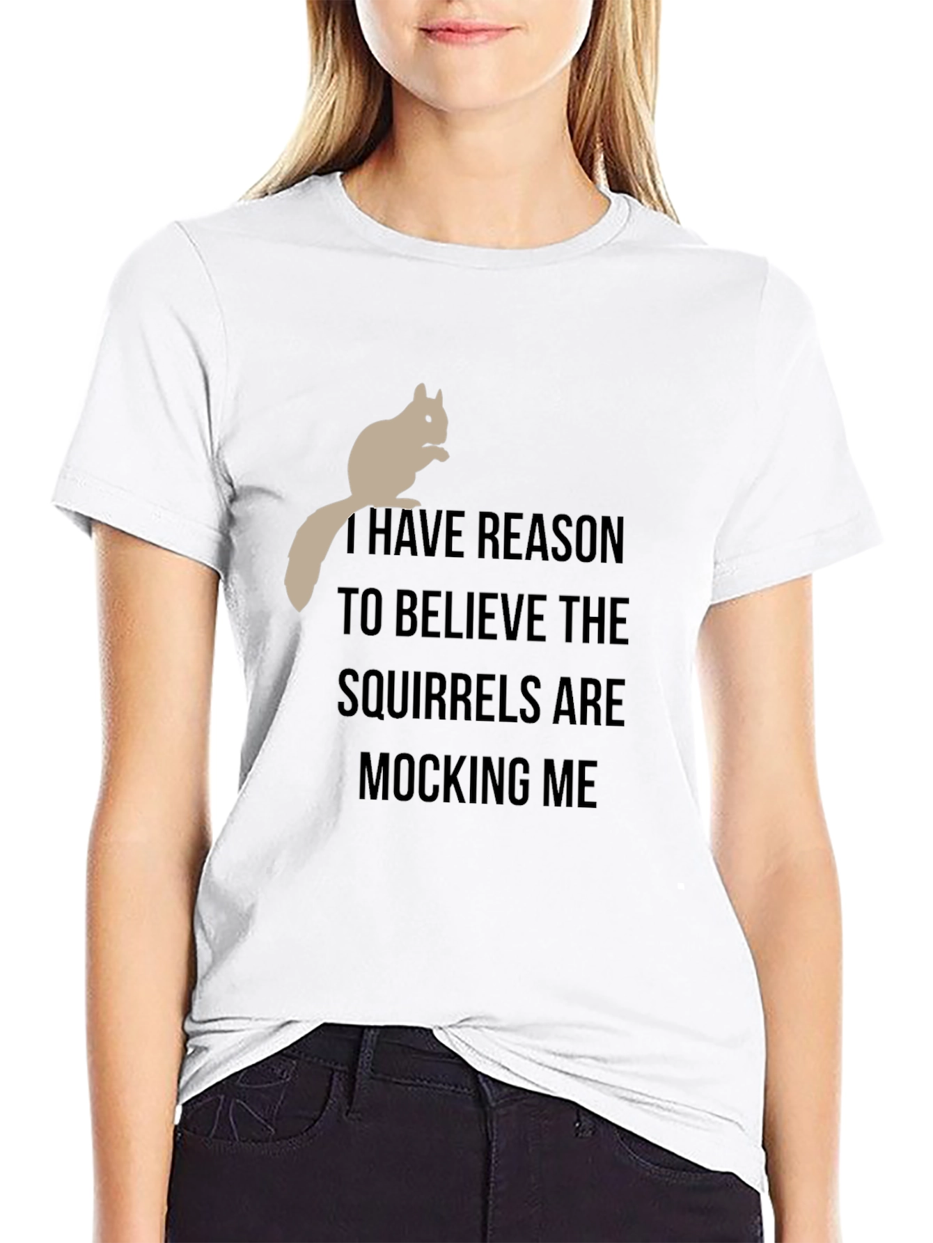 Squirrel Mocking Mens Graphic T-Shirt