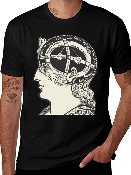 Vintage Mind Map Graphic Tee - Black