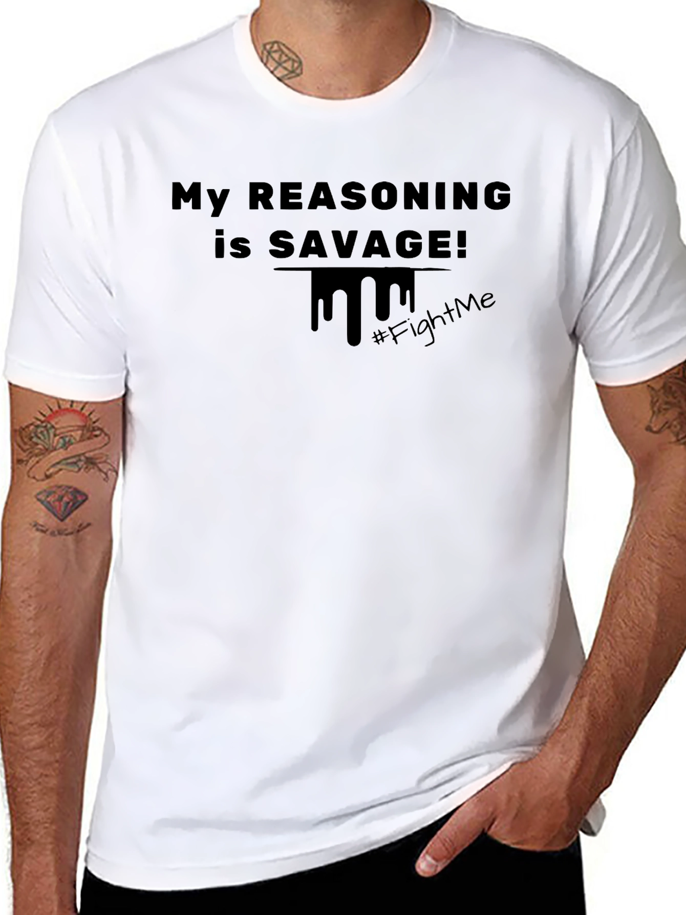 Savage Reasoning Graphic Tee - Black Cotton Blend