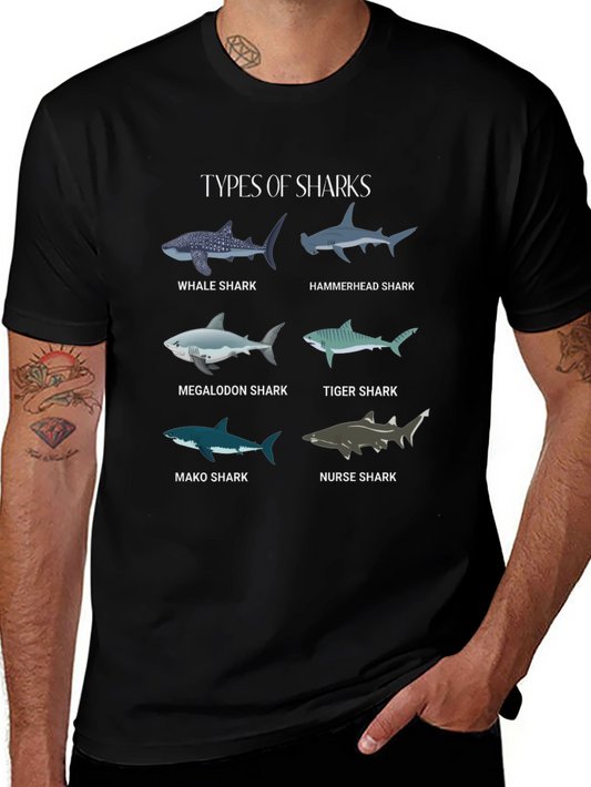 Types of Sharks Graphic T-Shirt
