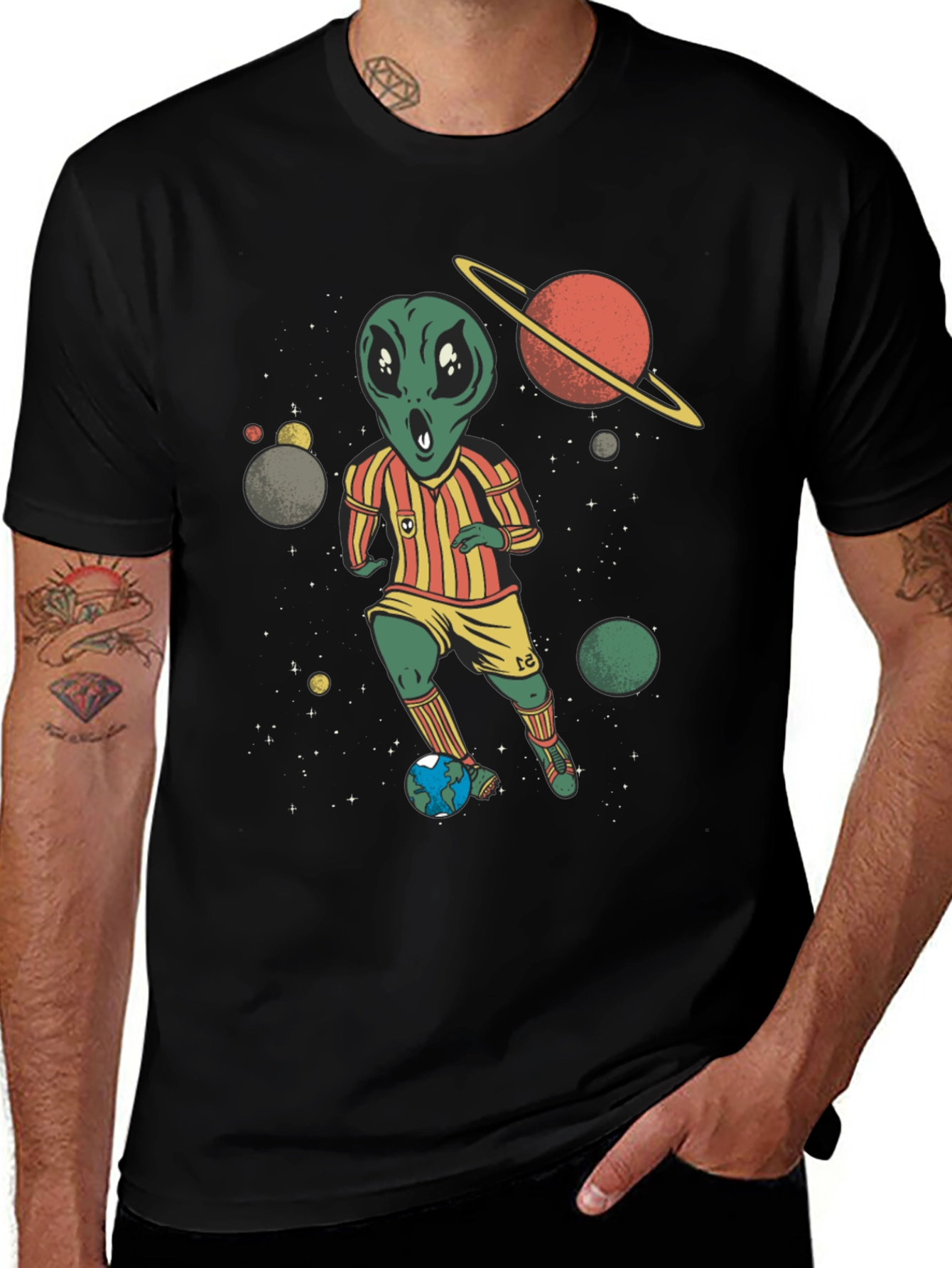 Alien Soccer Player Graphic Tee