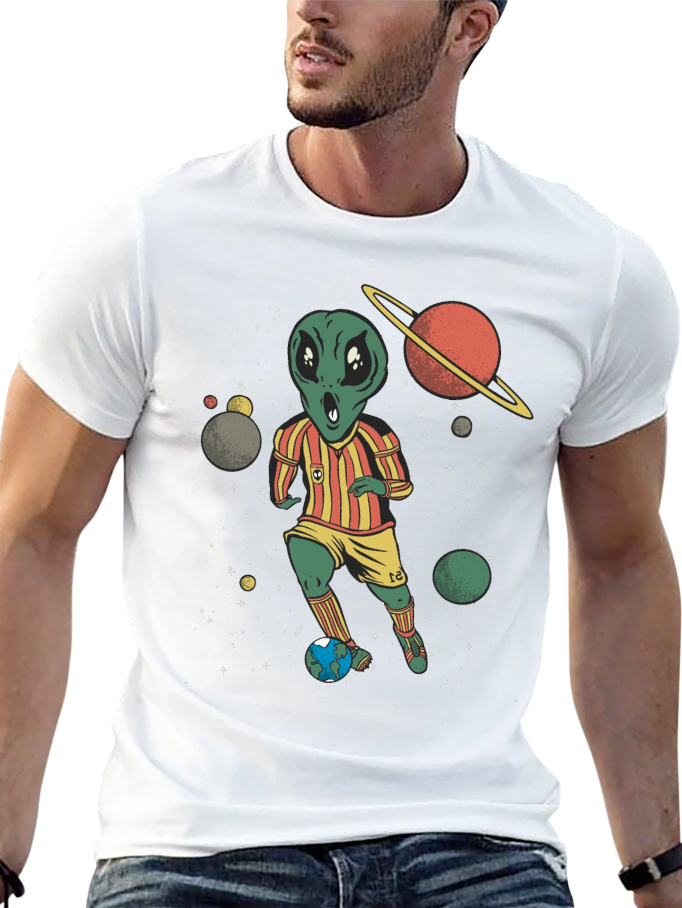 Alien Soccer Player Graphic Tee