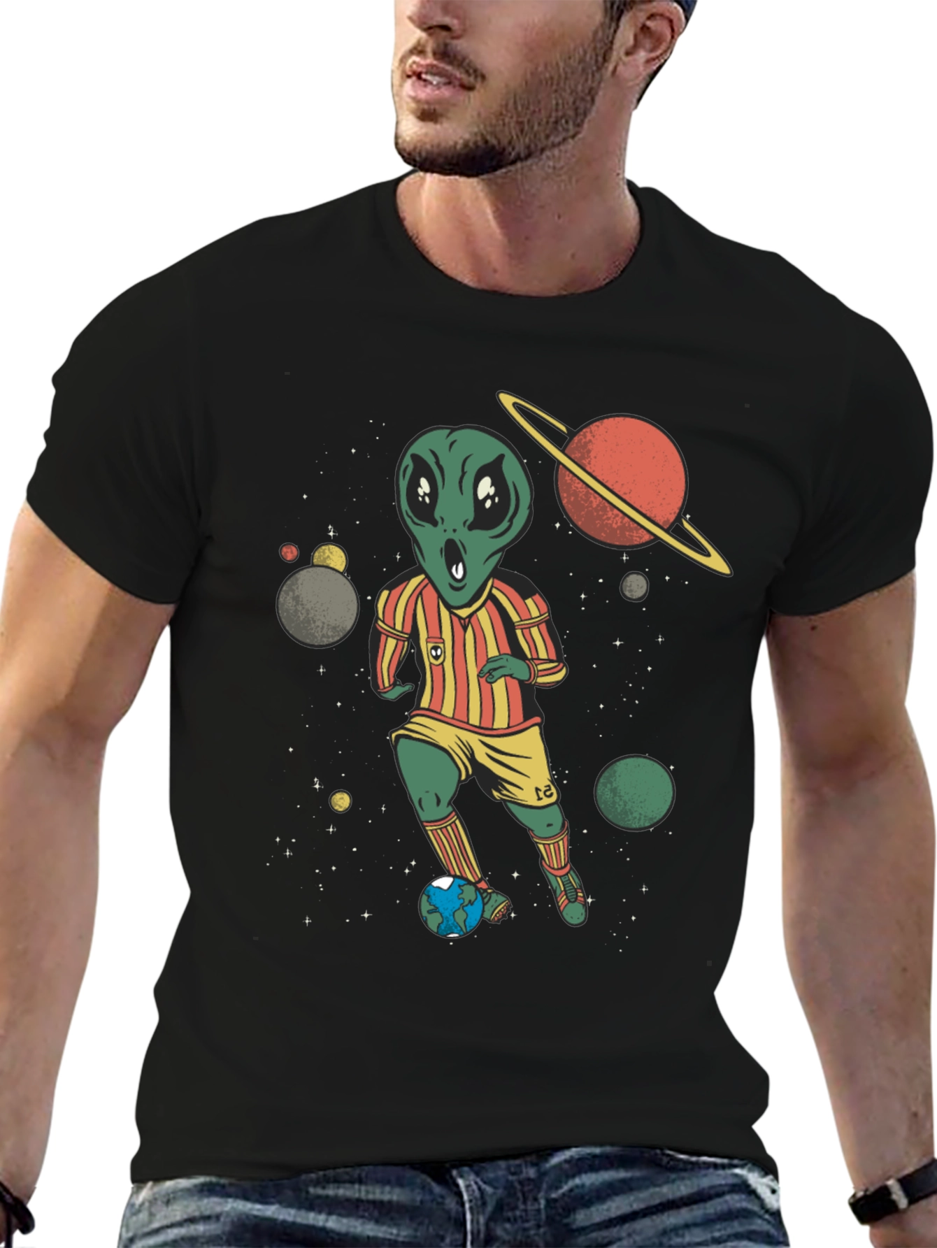 Alien Soccer Player Graphic Tee