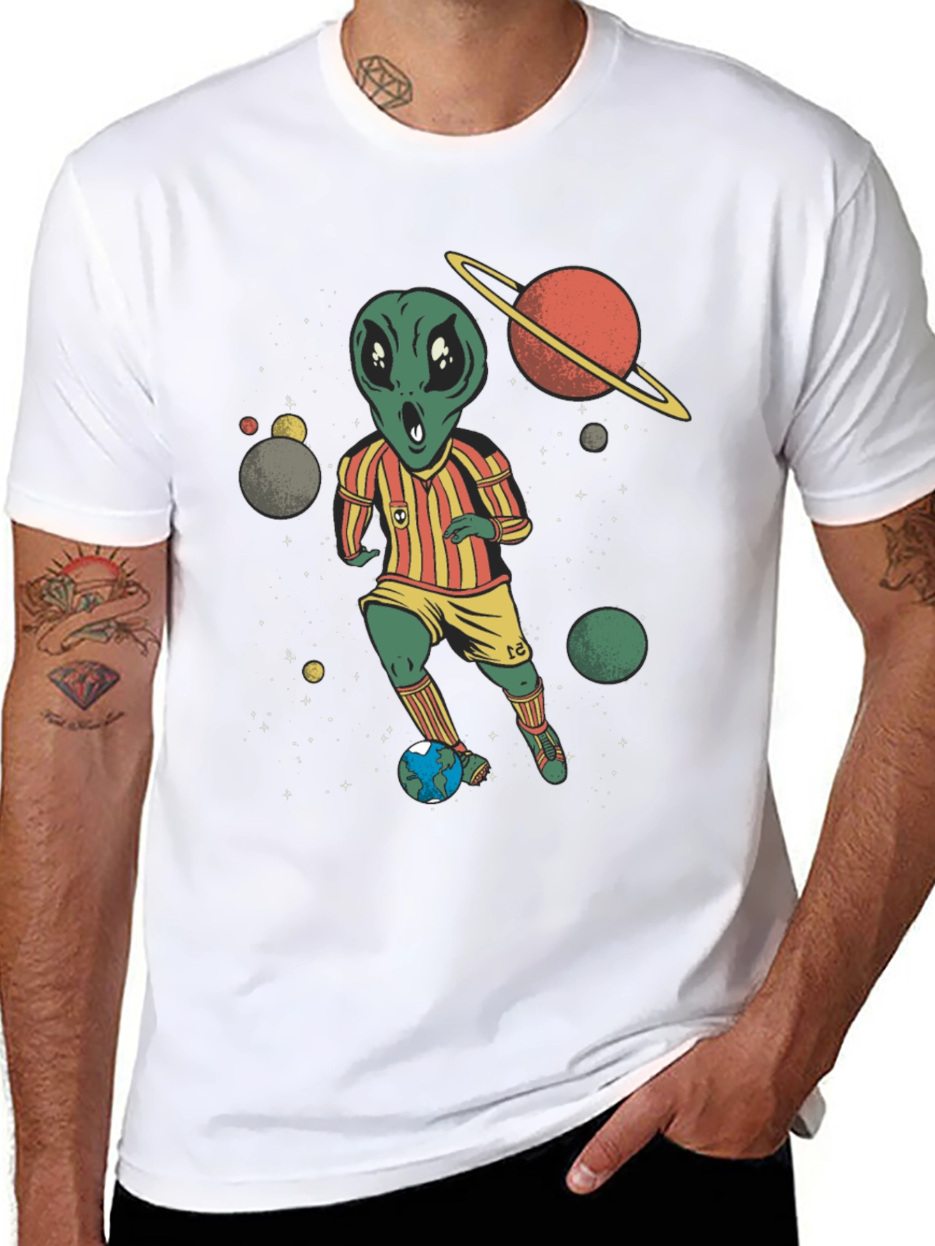 Alien Soccer Player Graphic Tee