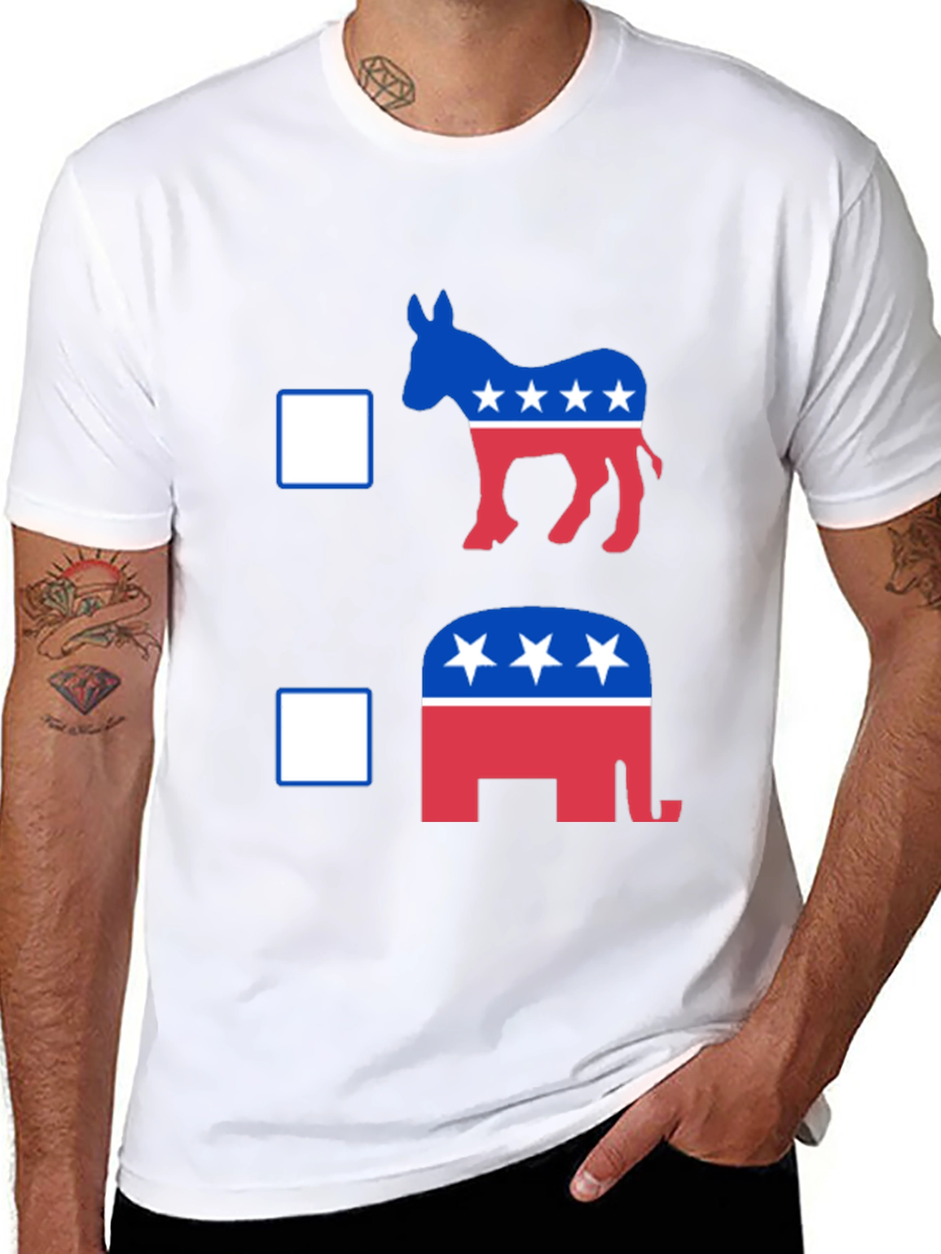 Political Donkey vs Elephant Graphic T-Shirt