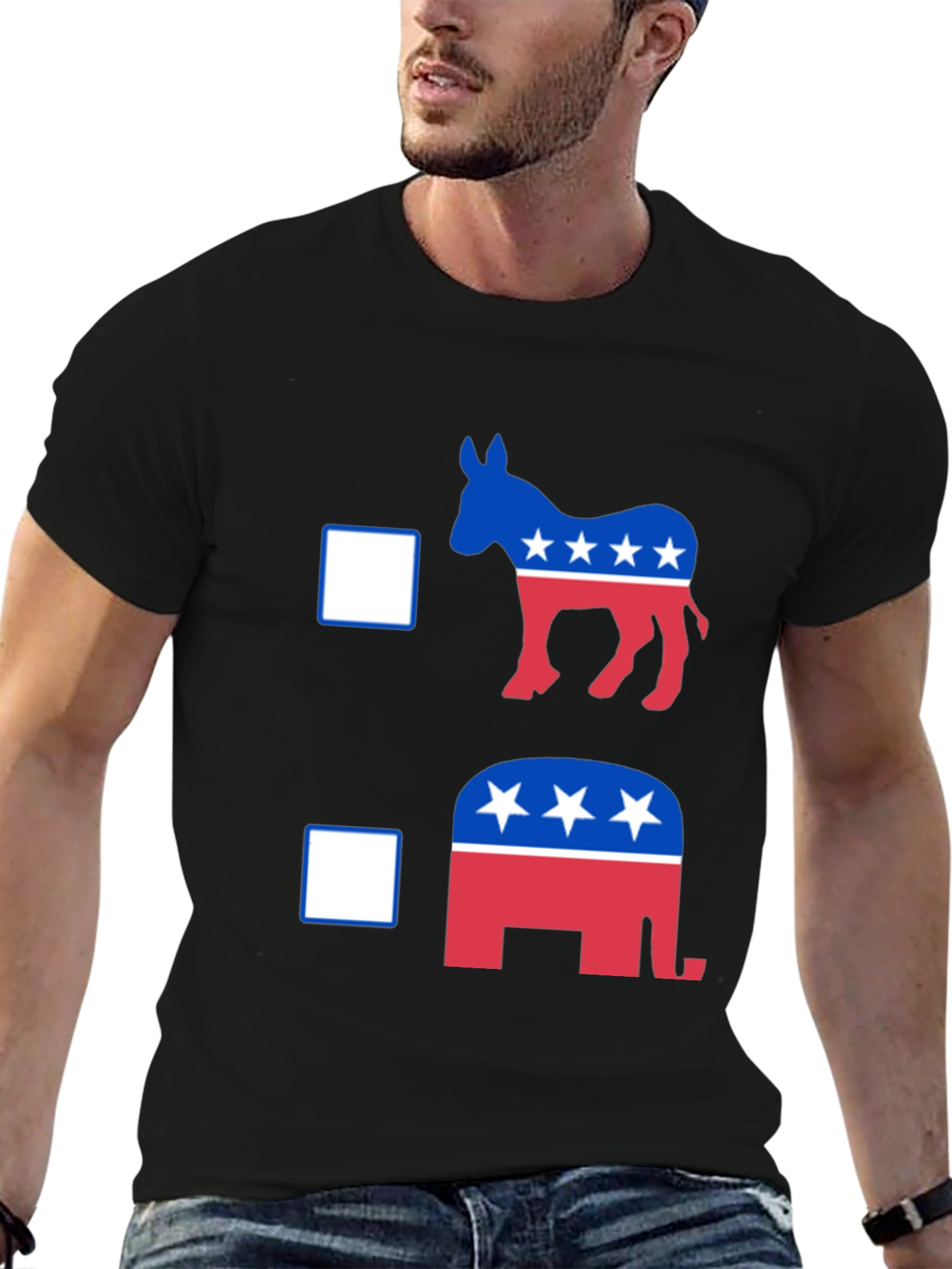 Political Donkey vs Elephant Graphic T-Shirt