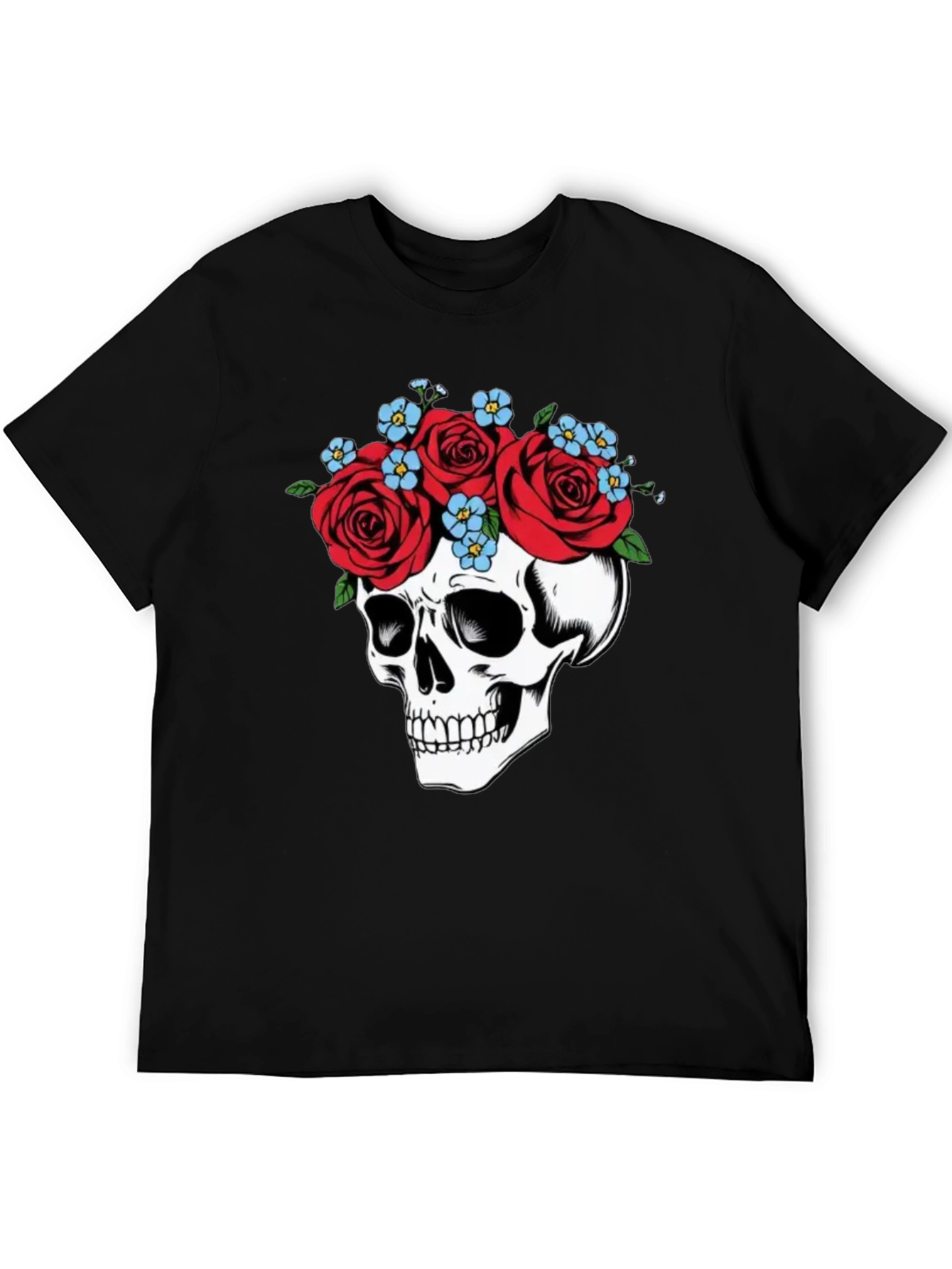 Skull with Roses Graphic T-Shirt