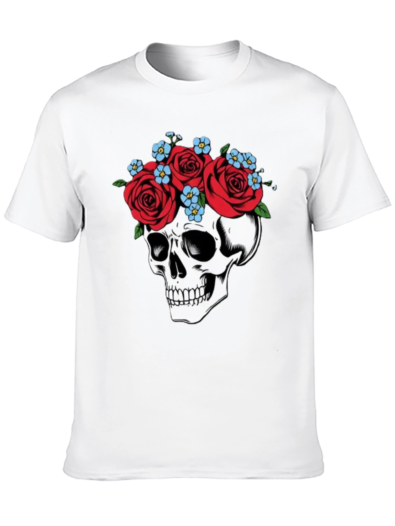 Skull with Roses Graphic T-Shirt