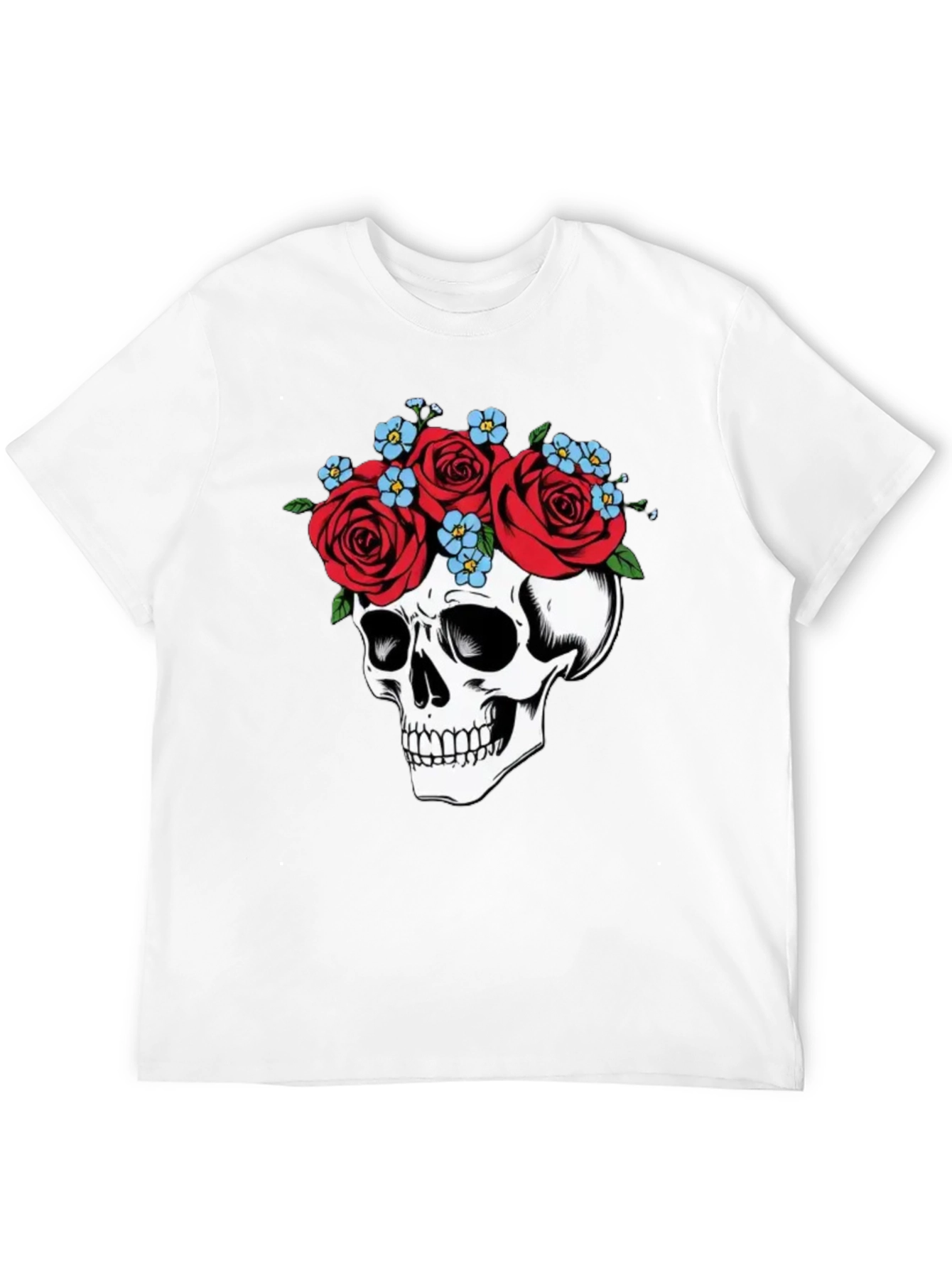 Skull with Roses Graphic T-Shirt