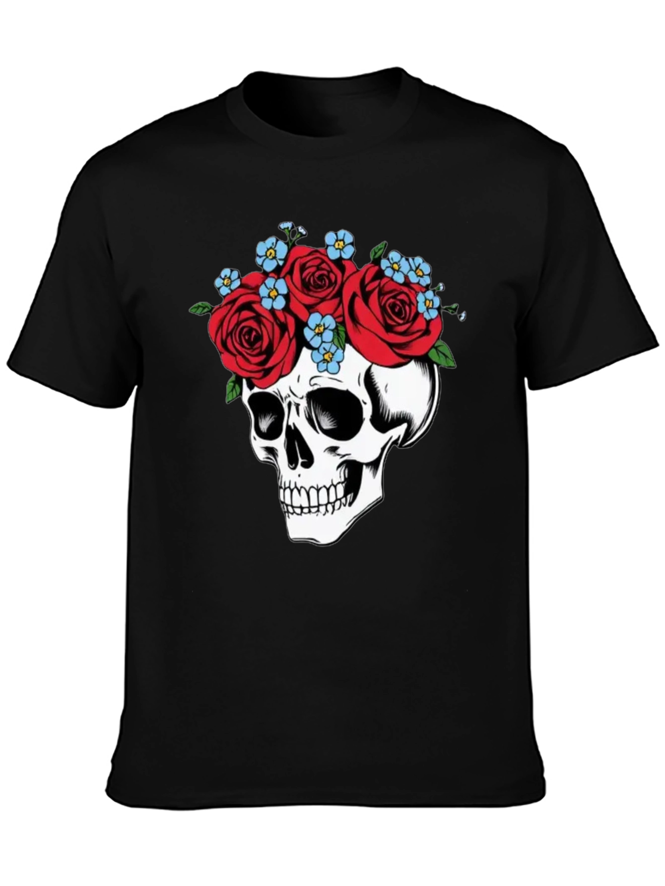 Skull with Roses Graphic T-Shirt
