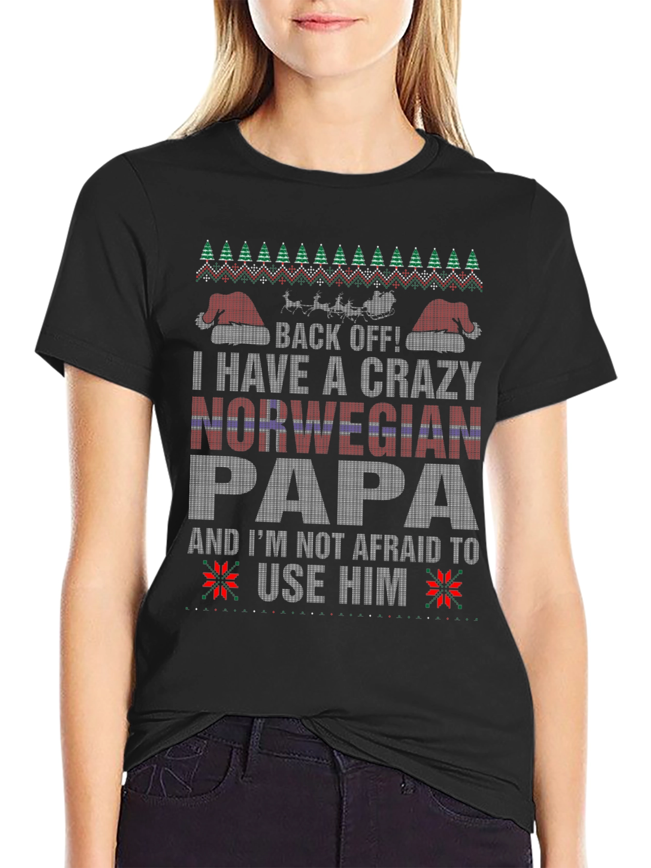 Crazy Norwegian Papa Holiday T-Shirt