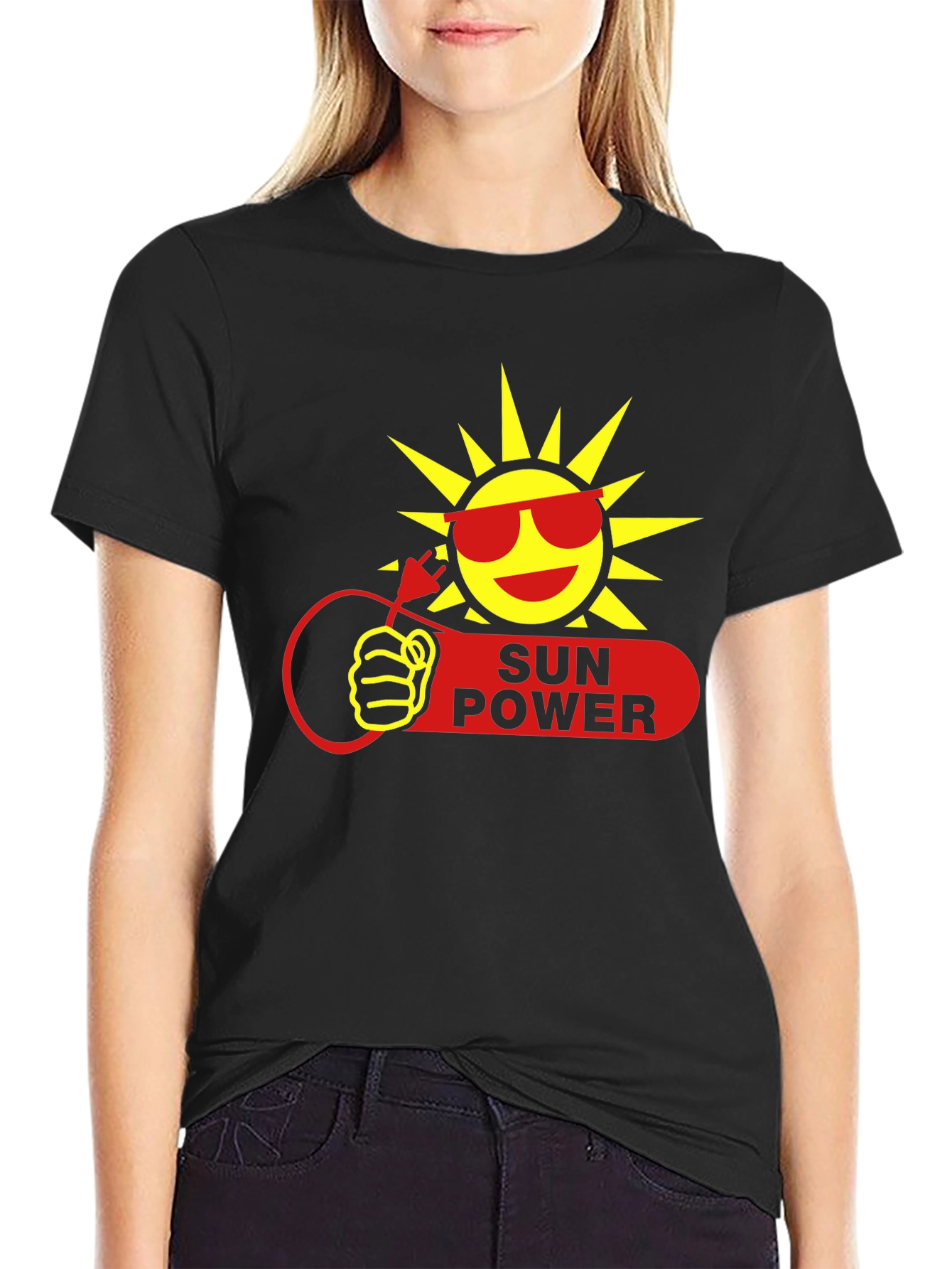 Sun Power Graphic T-Shirt - Eco-Friendly Energy