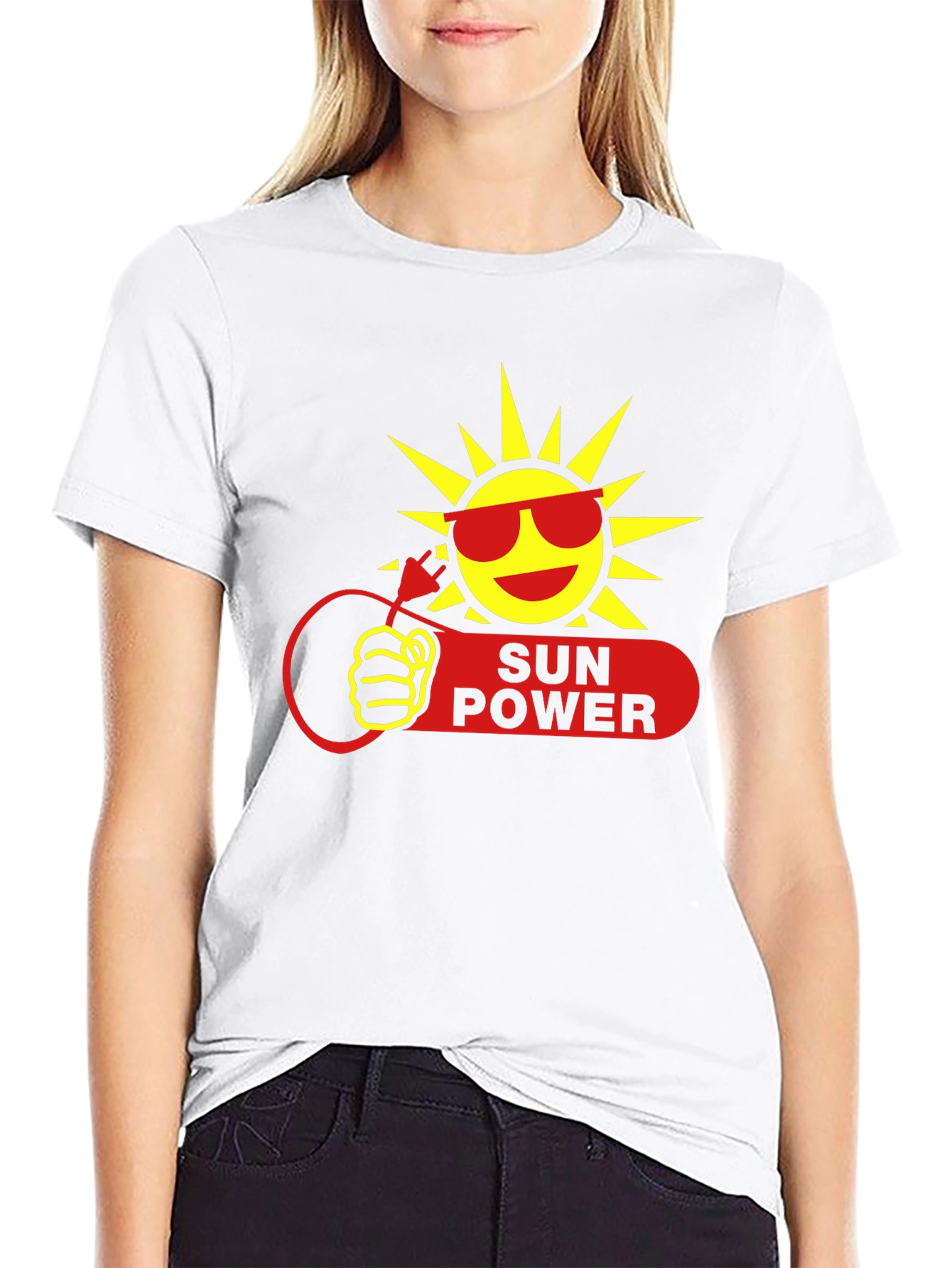 Sun Power Graphic T-Shirt - Eco-Friendly Energy