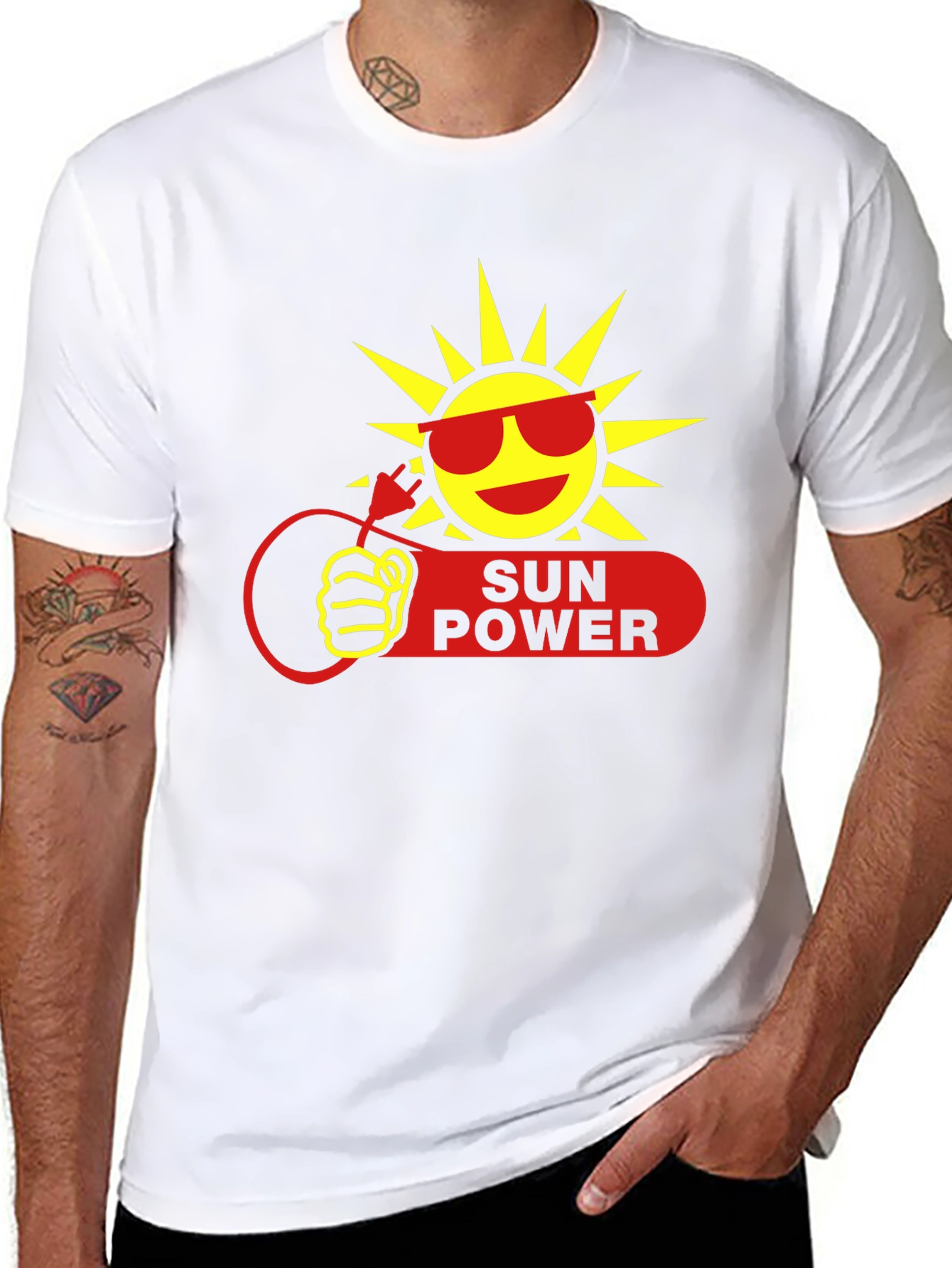 Sun Power Graphic T-Shirt - Eco-Friendly Energy