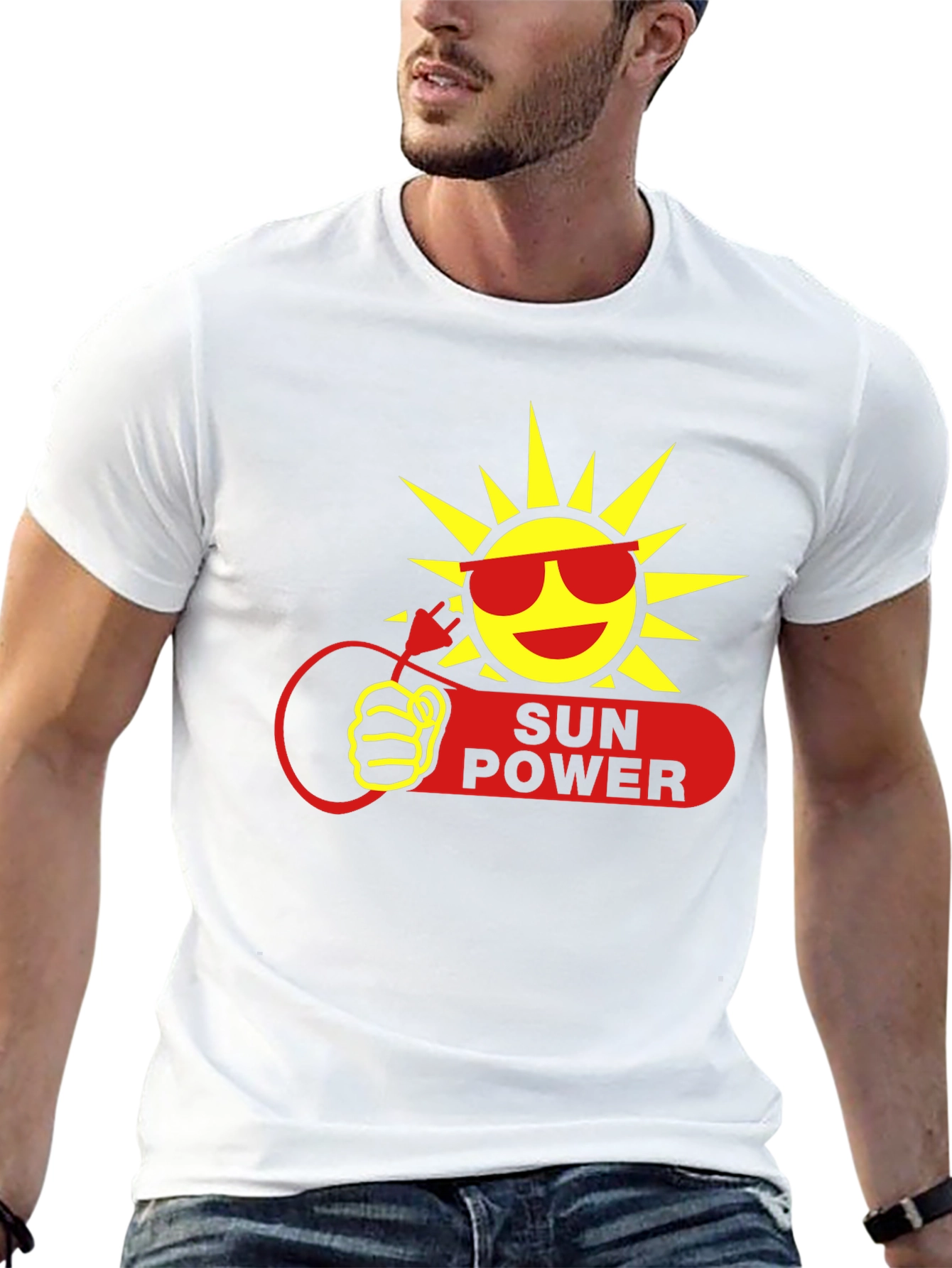 Sun Power Graphic T-Shirt - Eco-Friendly Energy