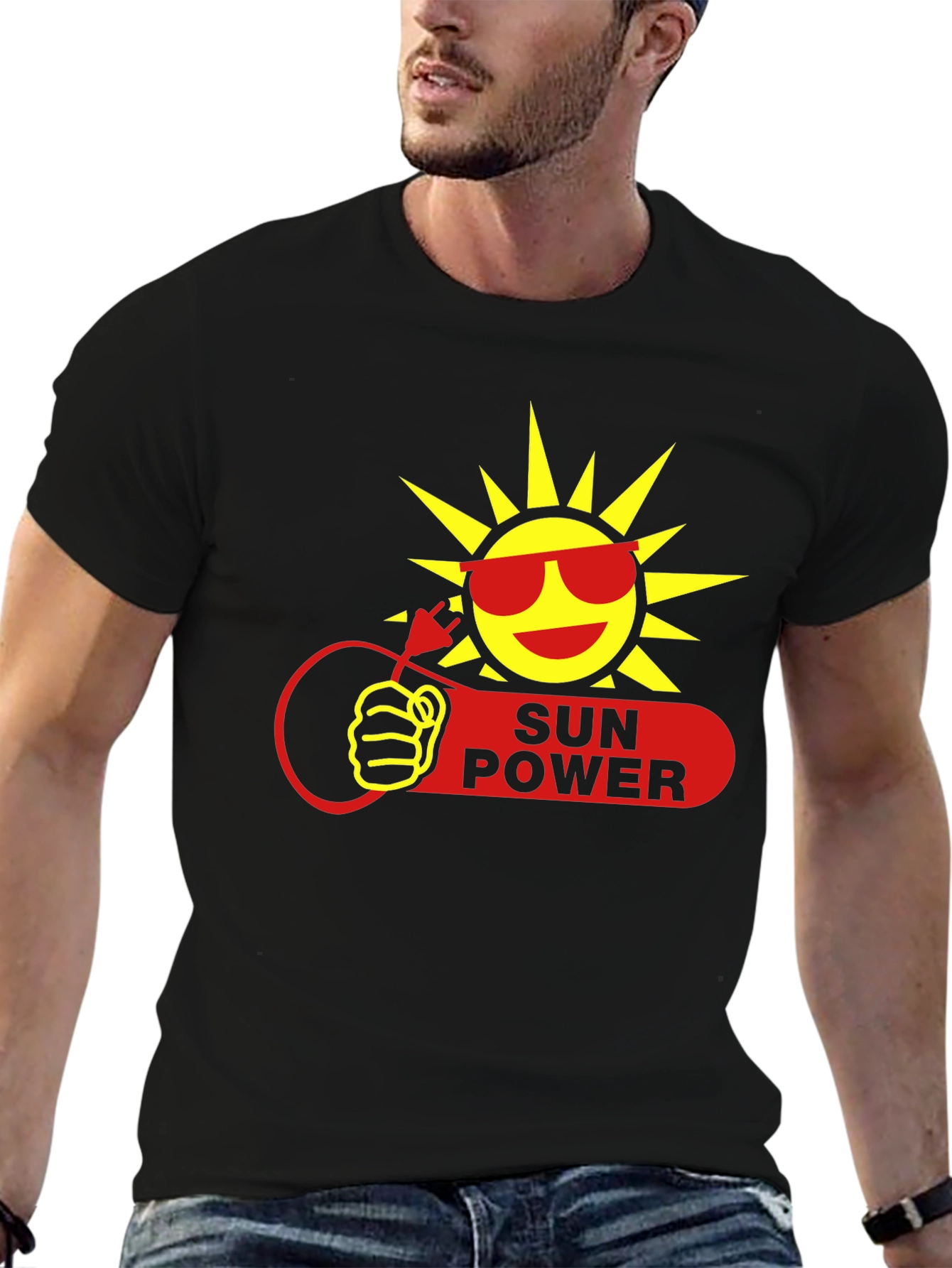 Sun Power Graphic T-Shirt - Eco-Friendly Energy