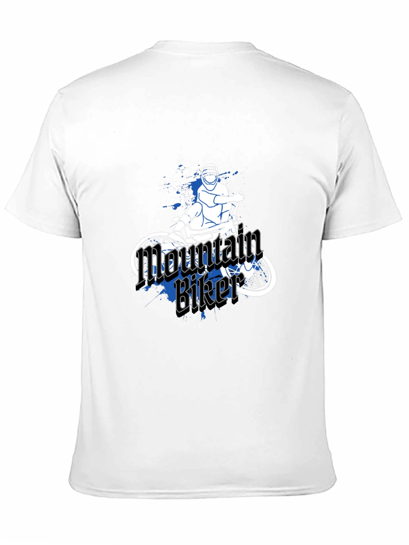 Mountain Biker Graphic Tee - Black Casual T-Shirt