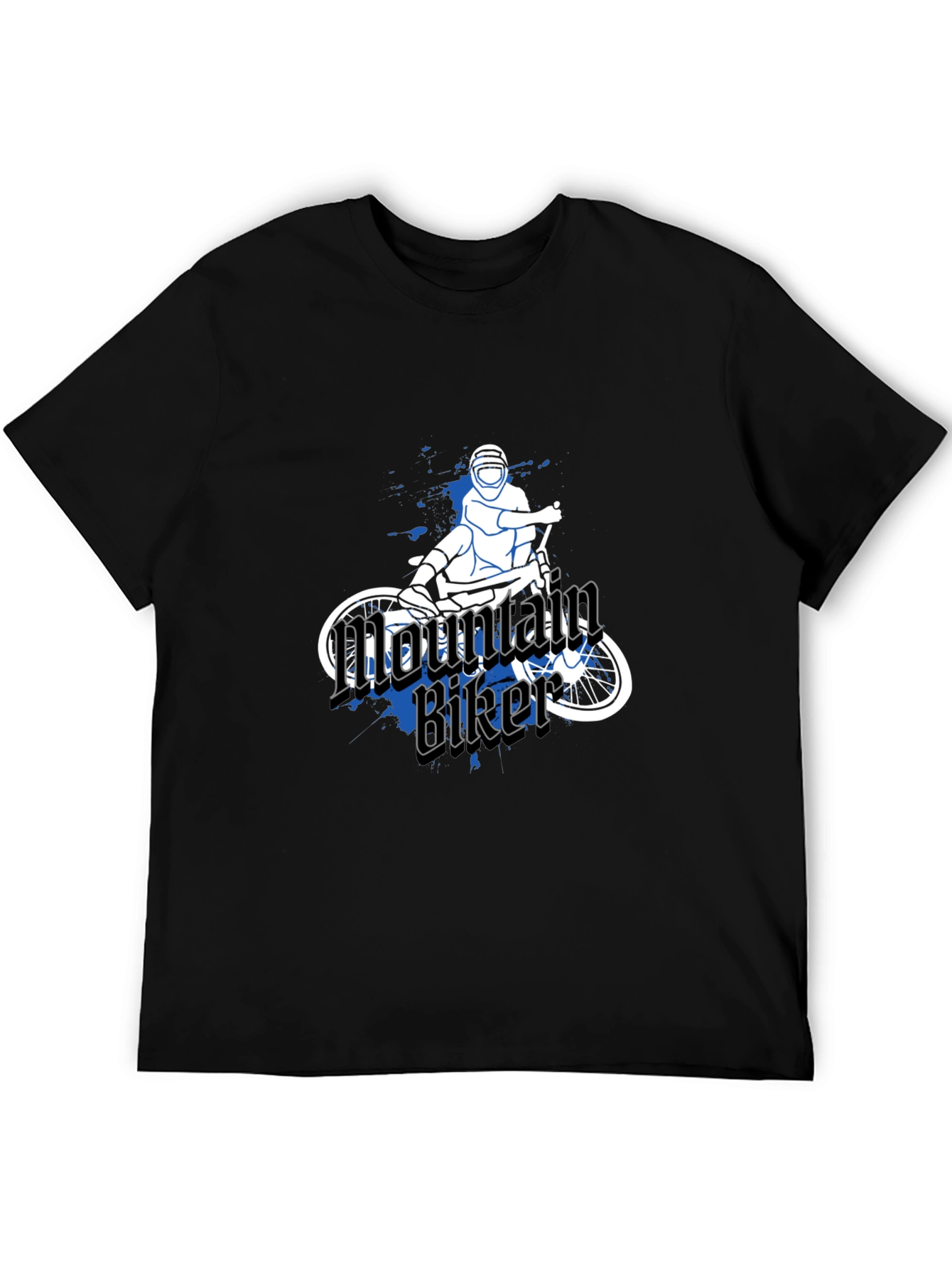 Mountain Biker Graphic Tee - Black Casual T-Shirt