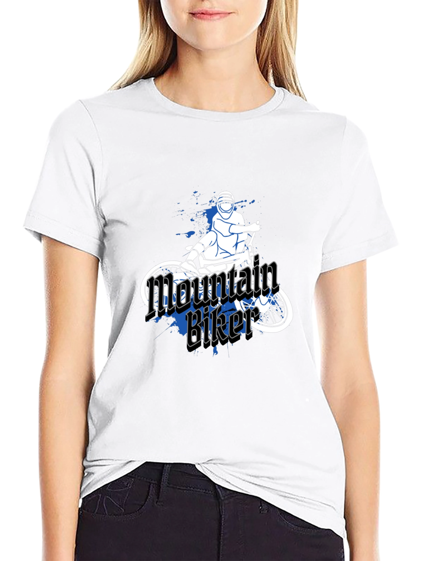Mountain Biker Graphic Tee - Black Casual T-Shirt