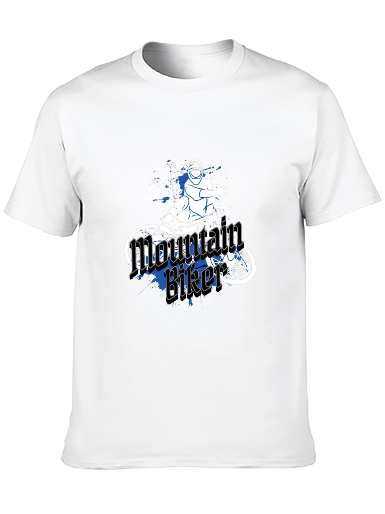 Mountain Biker Graphic Tee - Black Casual T-Shirt