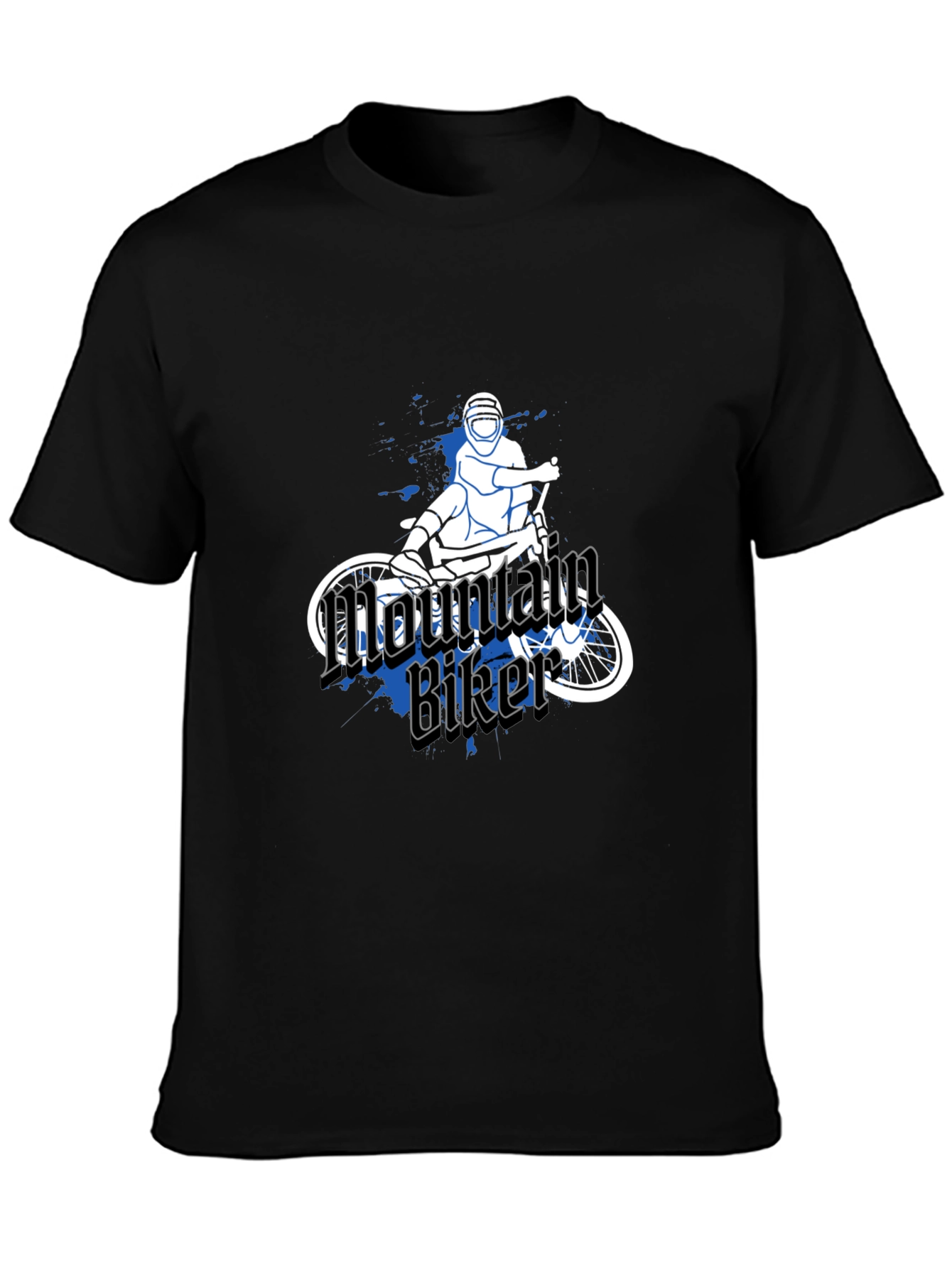 Mountain Biker Graphic Tee - Black Casual T-Shirt