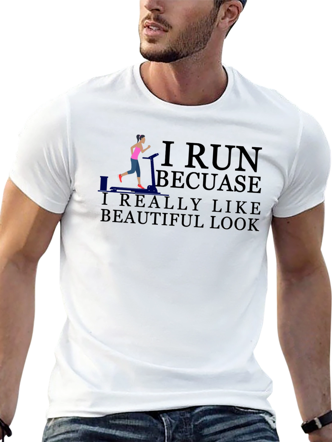 I Run Because I Like Beautiful Look Graphic Tee
