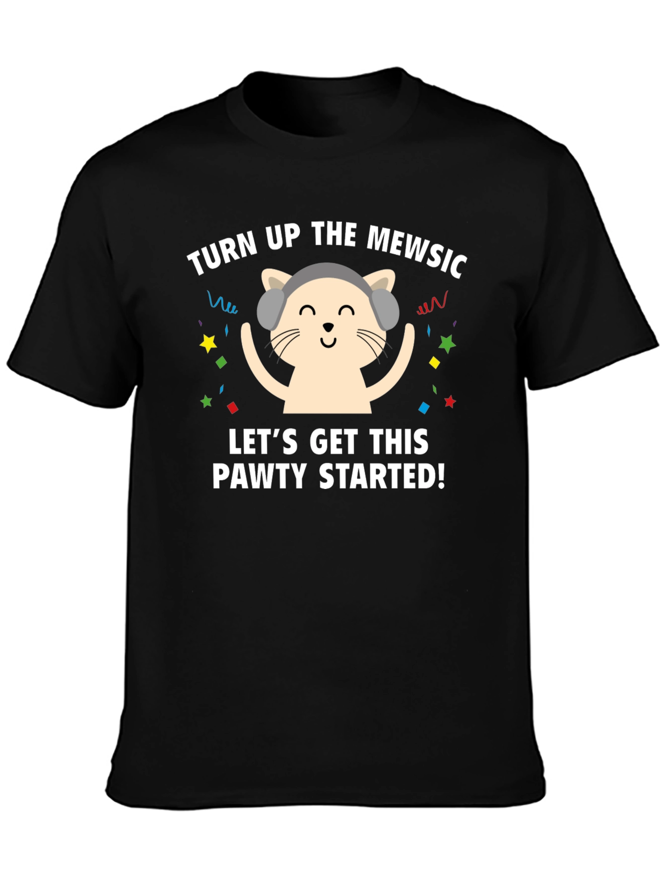 Turn Up The Mewsic Cat Graphic Tee
