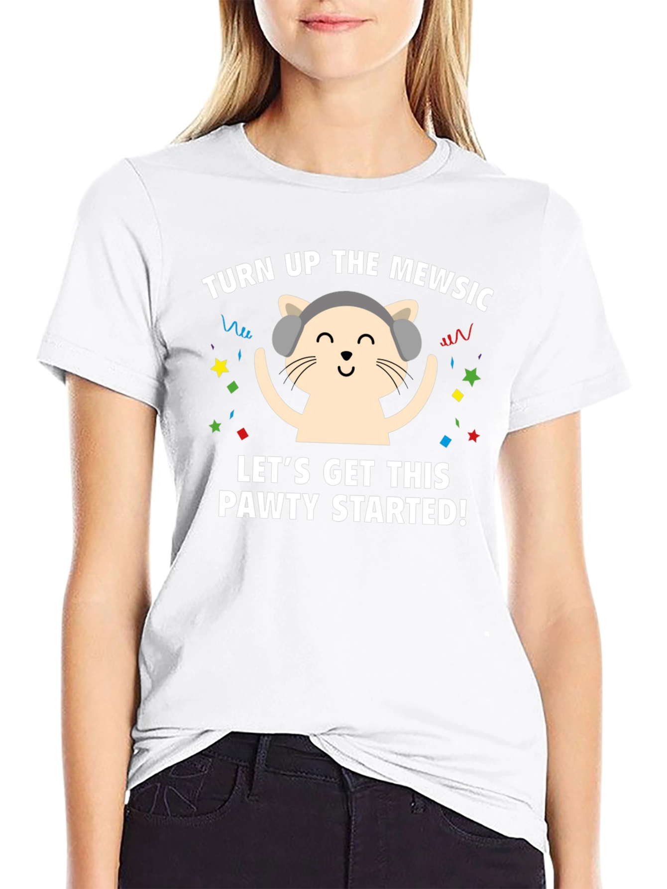 Turn Up The Mewsic Cat Graphic Tee