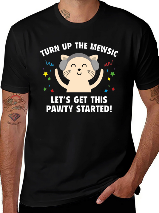 Turn Up The Mewsic Cat Graphic Tee